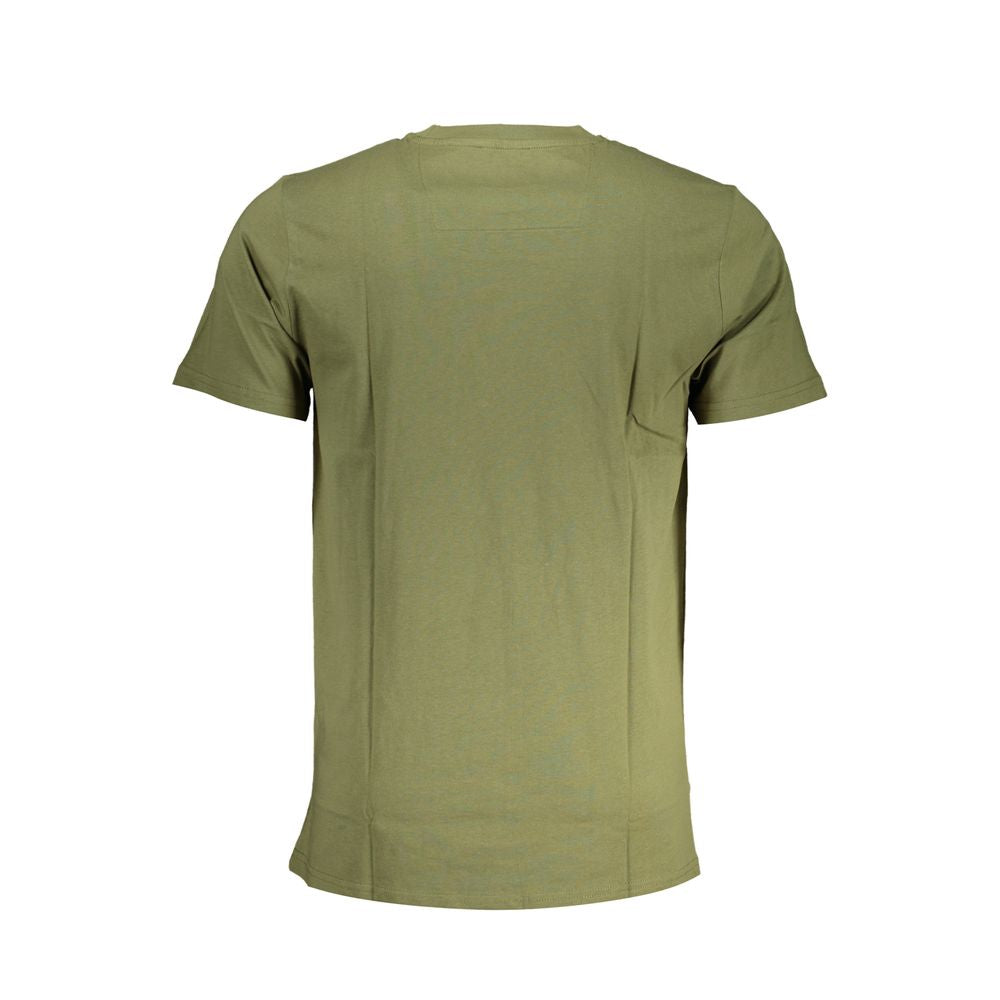 Experience the allure of the CAVALLI CLASS Verde Cotton Men T-Shirt, crafted from 100% cotton for unparalleled comfort and elegance, a true statement of luxury.