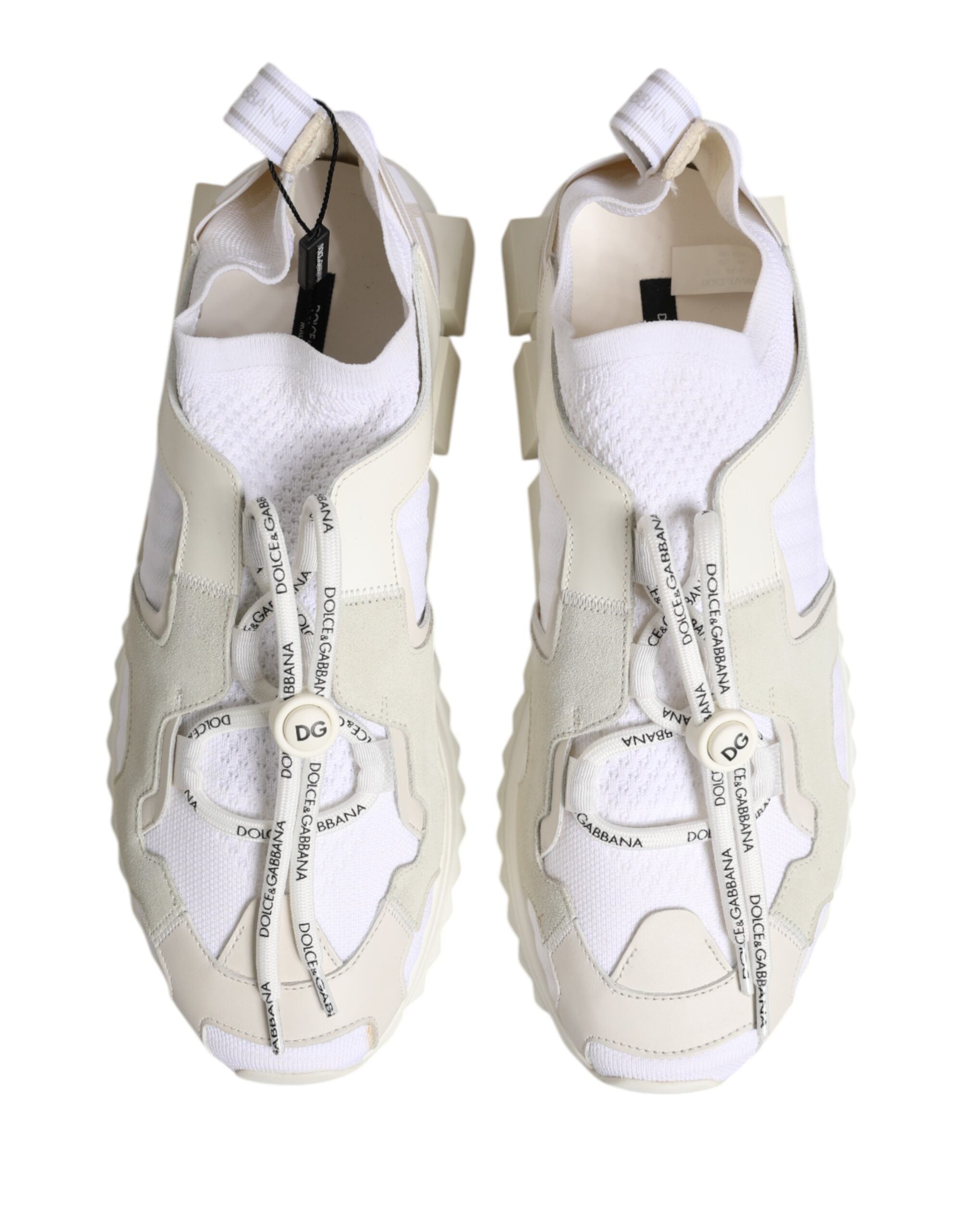 Dolce & Gabbana White Mesh Sorrento Trekking Sneakers Shoes