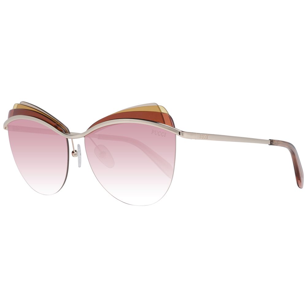 Emilio Pucci Gold Metal & Plastic Sunglasses