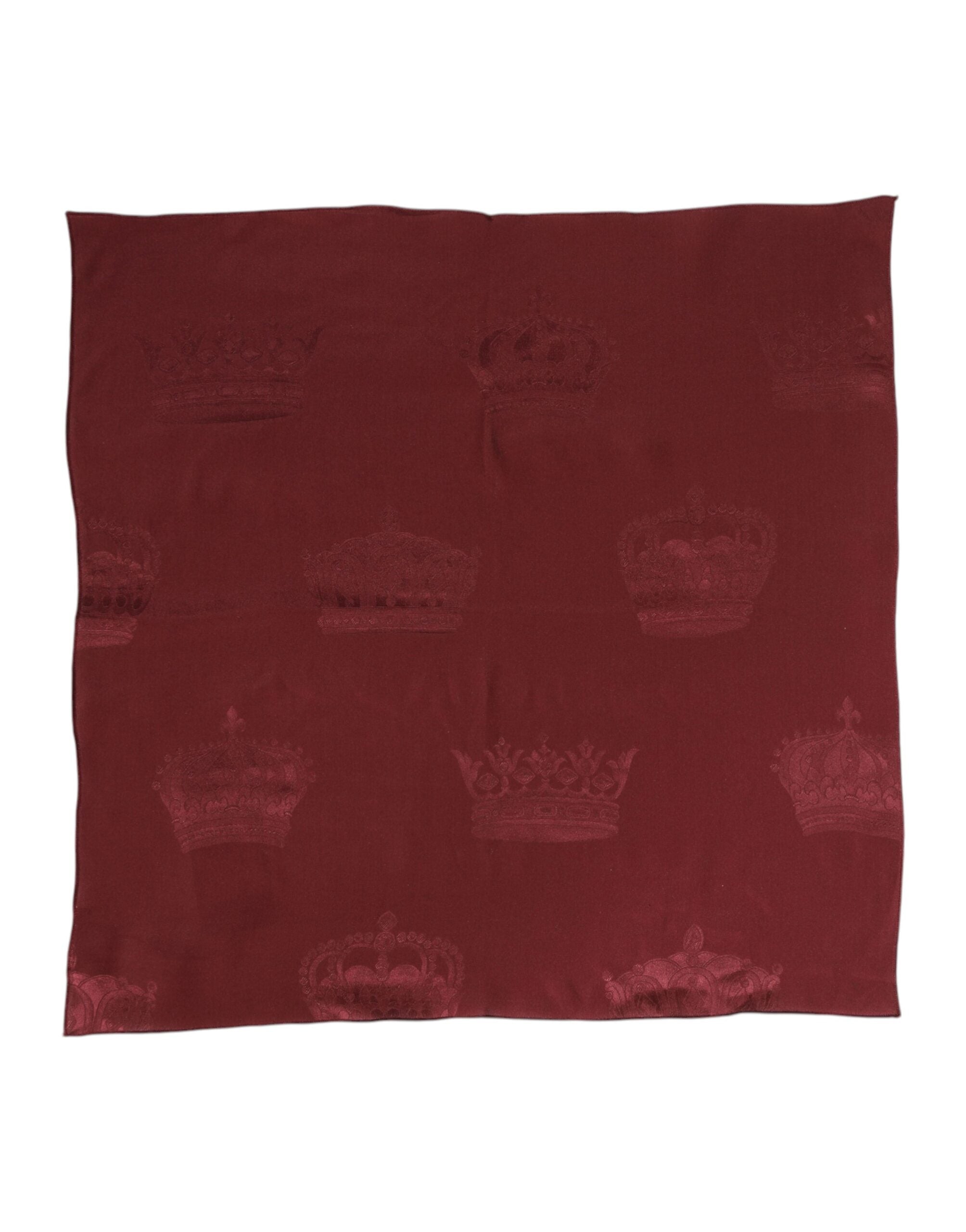 Dolce & Gabbana Maroon Silk Crown Foulard Scarf - Luxurious Elegance