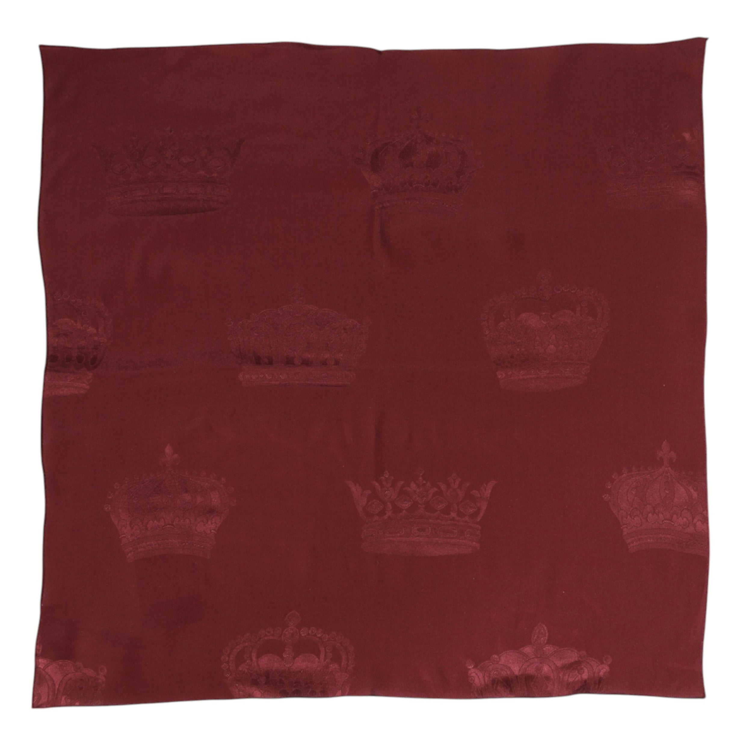 Dolce & Gabbana Maroon Silk Crown Foulard Scarf - Luxurious Elegance