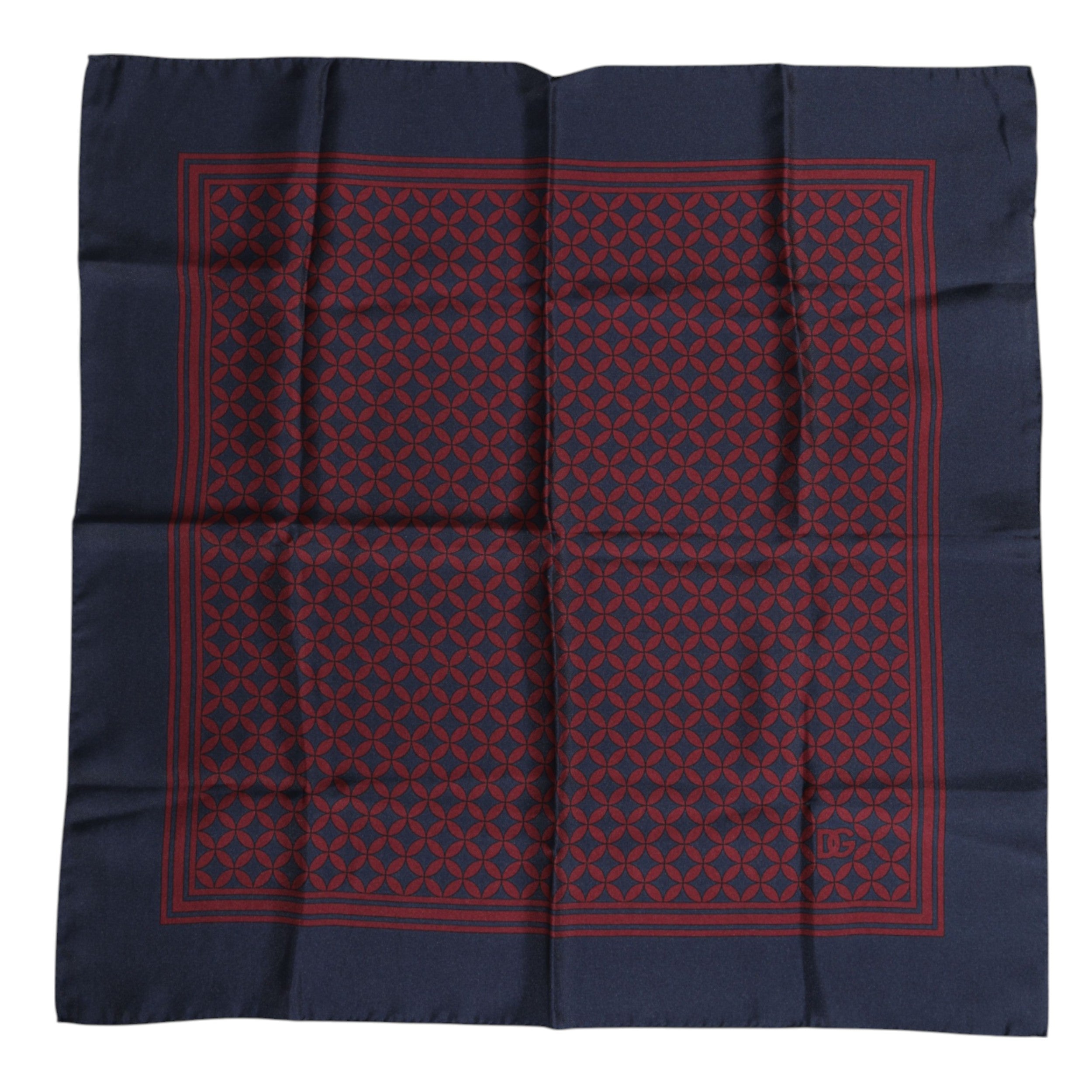 Dolce & Gabbana Red Blue Printed Silk Square Men Foulard Scarf