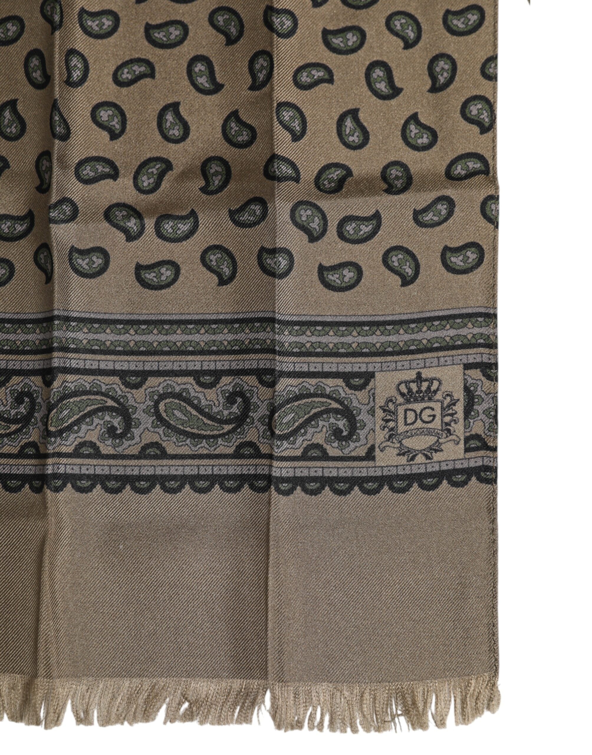 Dolce & Gabbana Brown Printed Neck Warmer Men Foulard Scarf