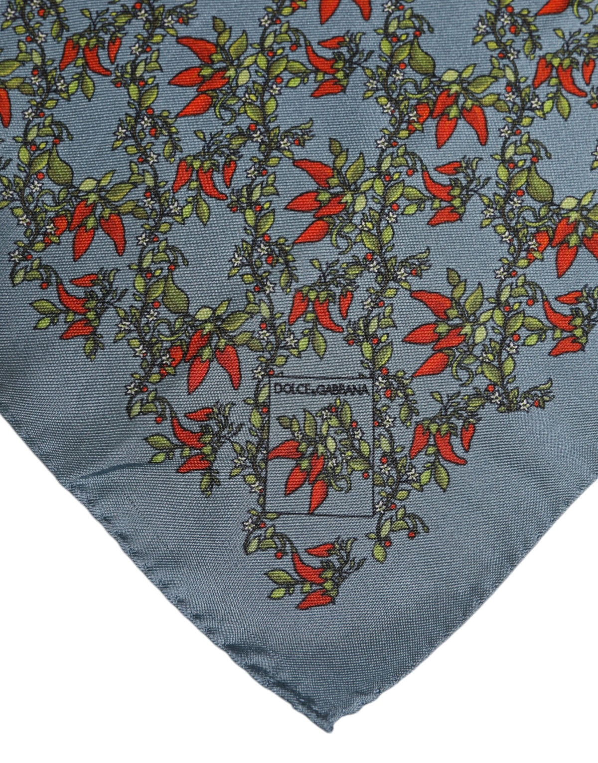 Dolce & Gabbana Gray Chilis Silk Square Scarf - Artisanal Luxury