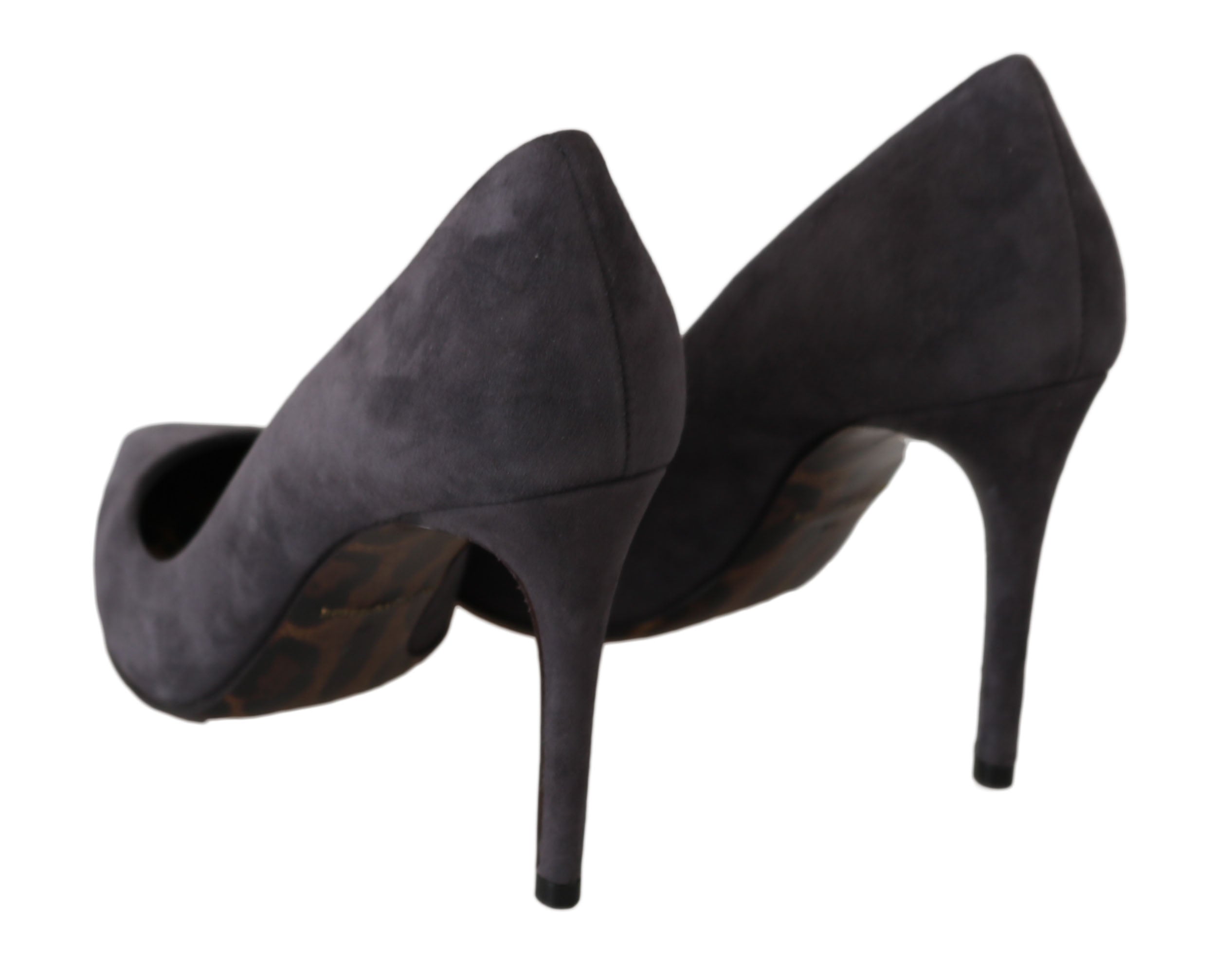 Dolce & Gabbana Gray Suede Leather Stiletto Shoes Heels