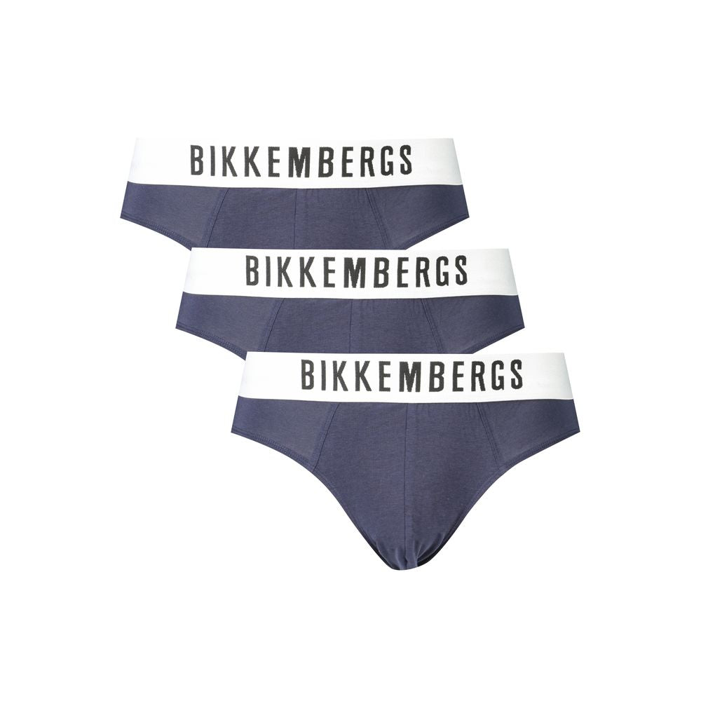 Bikkembergs Blu Polyester Men Underwear – Artisanal Luxury Slips