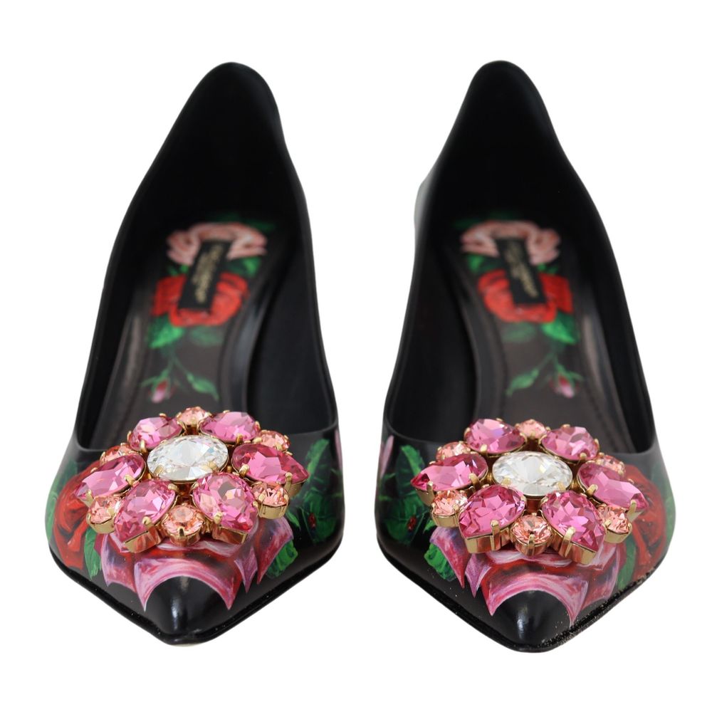 Dolce & Gabbana Black Leather High Heel Pumps for Timeless Elegance