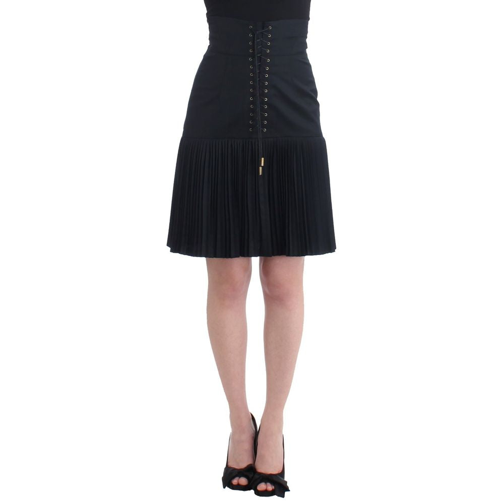 Roberto Cavalli Black Wool Mini Skirt - Timeless Luxury Elegance