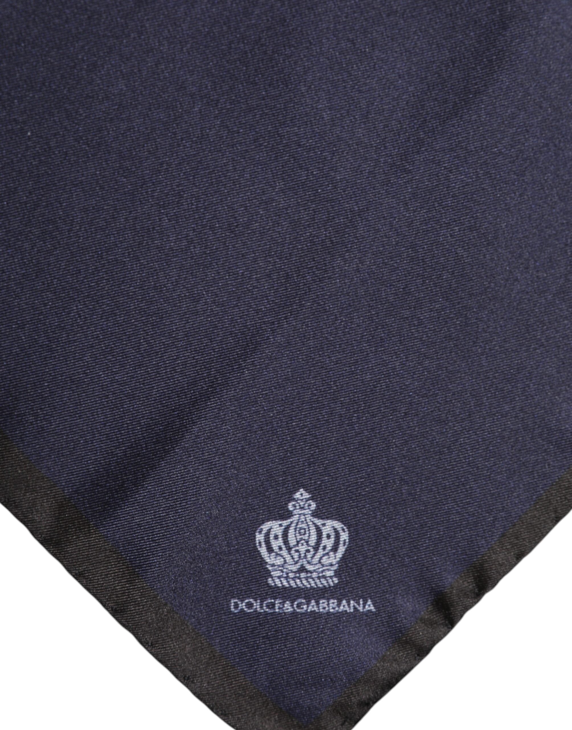 Dolce & Gabbana Blue DG Crown Silk Square Scarf - Timeless Luxury