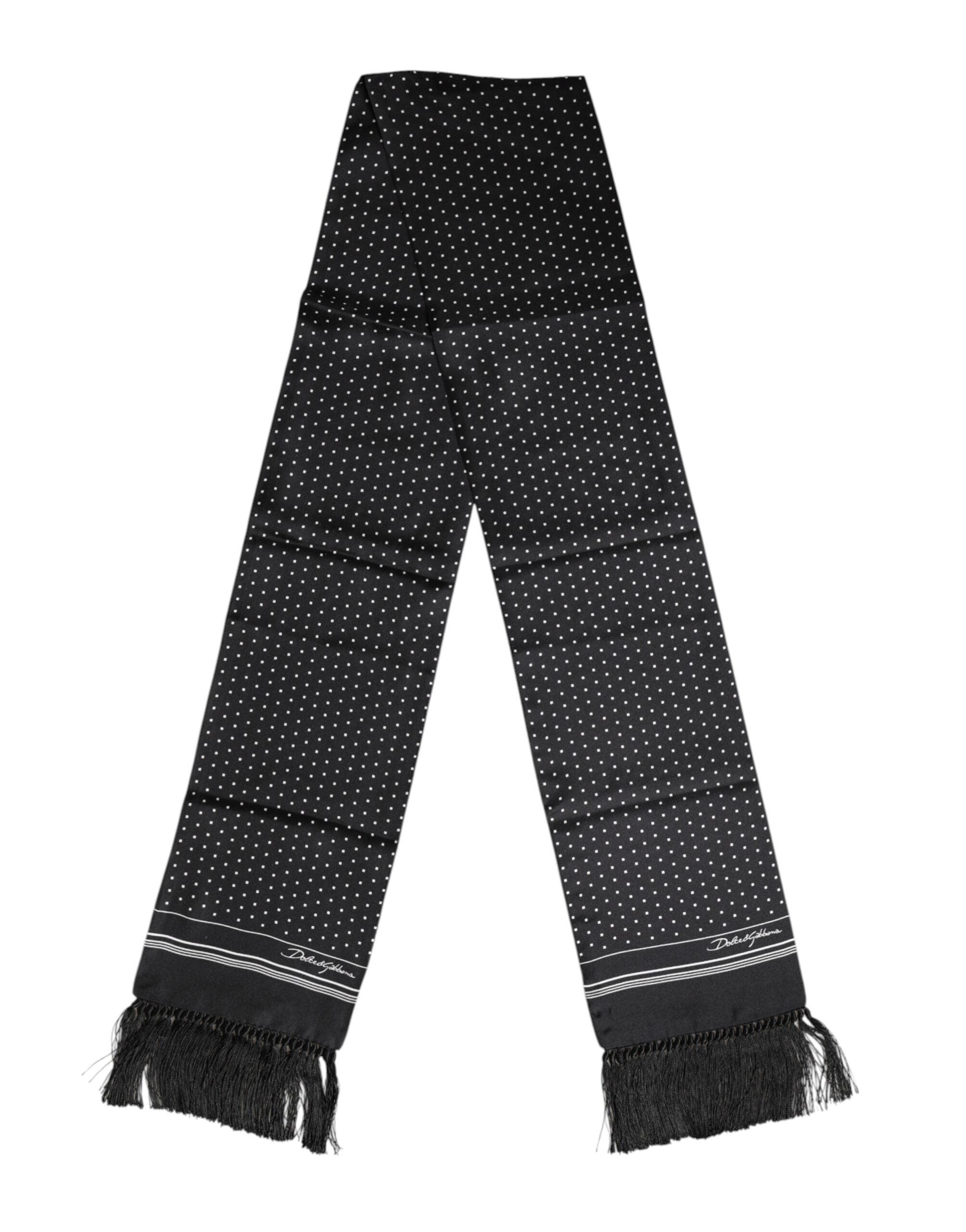 Dolce & Gabbana Silk Polka Dot Foulard Scarf of Timeless Elegance