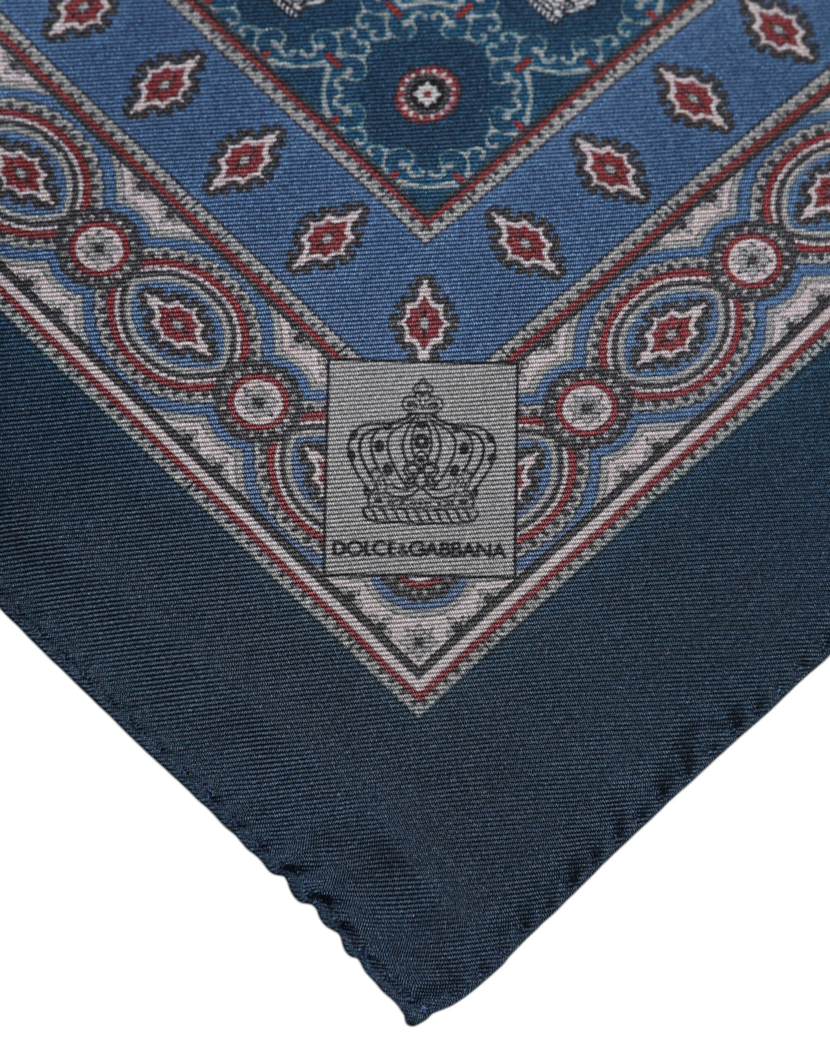 Dolce & Gabbana Blue Silk Foulard Scarf - Timeless Luxury Accessory
