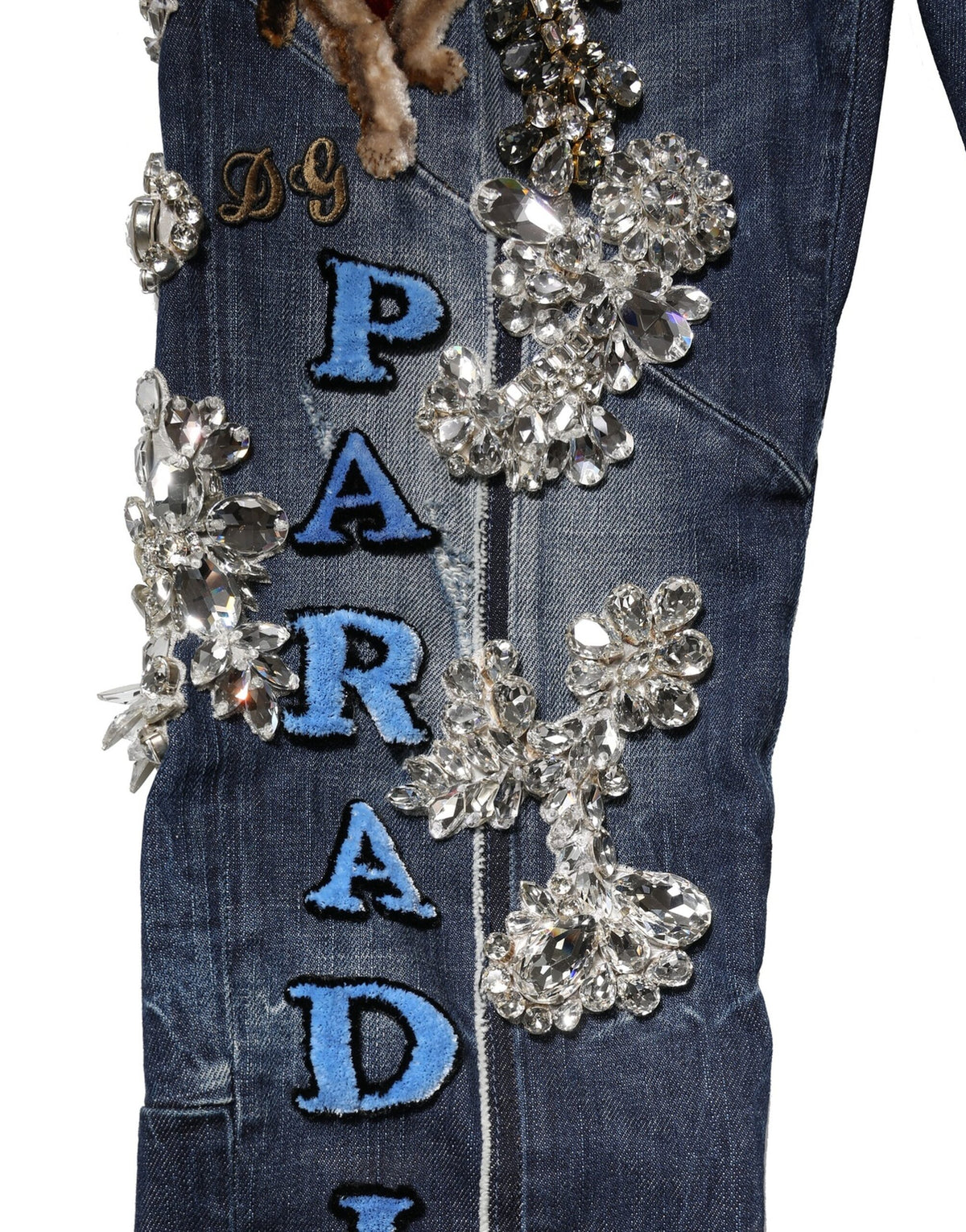 Dolce & Gabbana Rhinestone Embellished Denim Jeans - Luxury Redefined