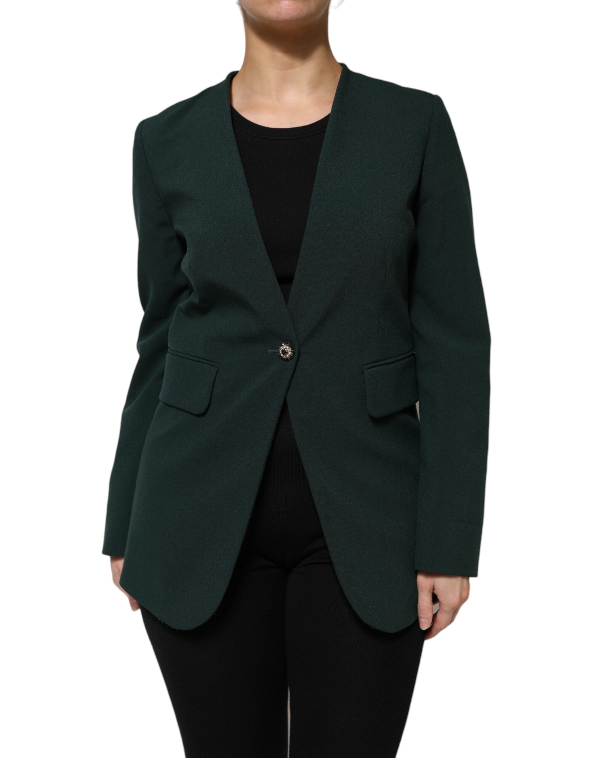 Elevate your wardrobe with the Maison Margiela Green Single Breasted One Button Coat, crafted in Italy from luxurious materials, embodying timeless elegance and sophisticated allure.