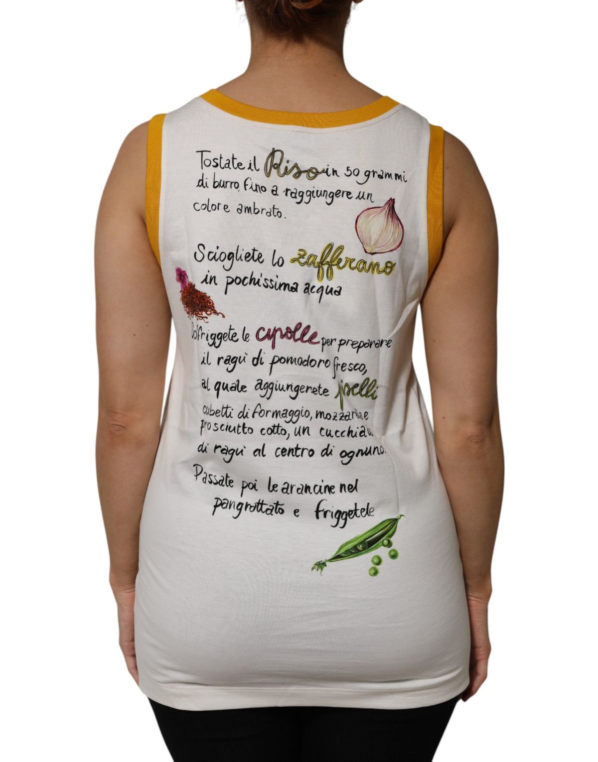 Indulge in the exquisite Dolce & Gabbana White Araneine Siciliane Sleeveless Tank Top, crafted from luxurious cotton, embodying timeless elegance and Italian craftsmanship for the discerning fashion connoisseur.