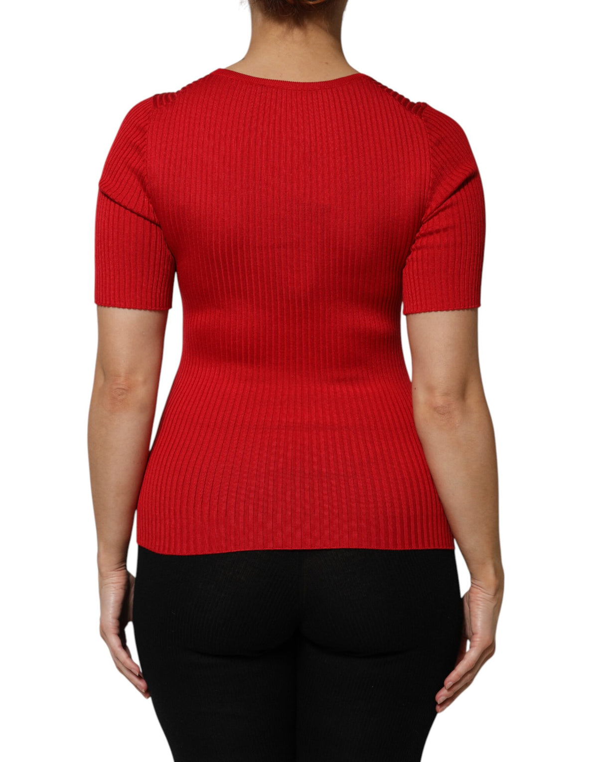 Dolce & Gabbana Red Silk Pullover Top - Timeless Elegance