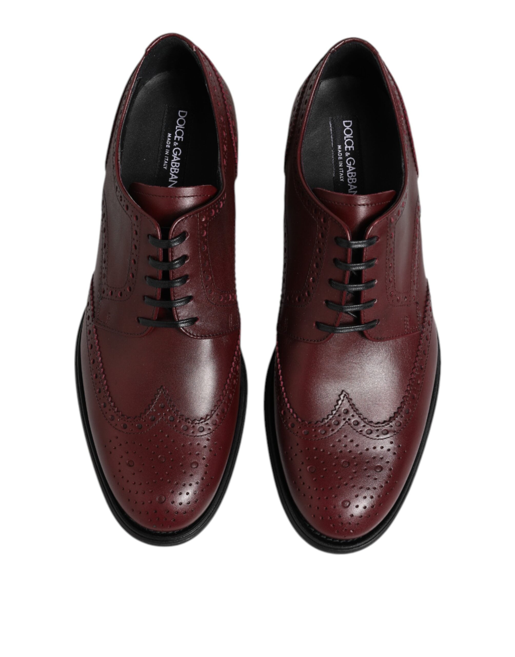 Step into a realm of elegance with Dolce & Gabbana's Brown Leather Lace Up Derby Dress Shoes, where Italian craftsmanship meets timeless sophistication for the discerning individual.