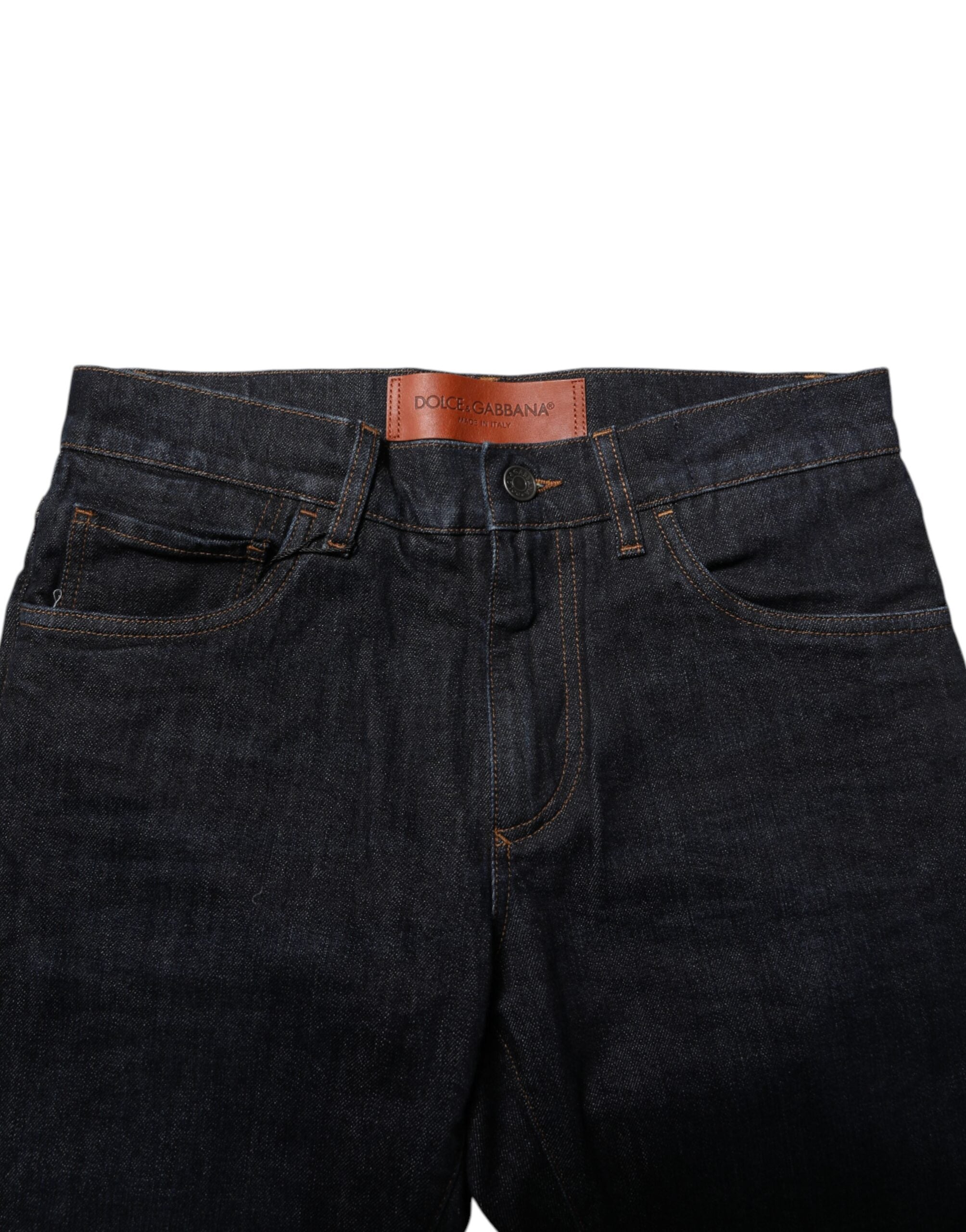 Dolce & Gabbana Black Cotton Skinny Denim Men Jeans