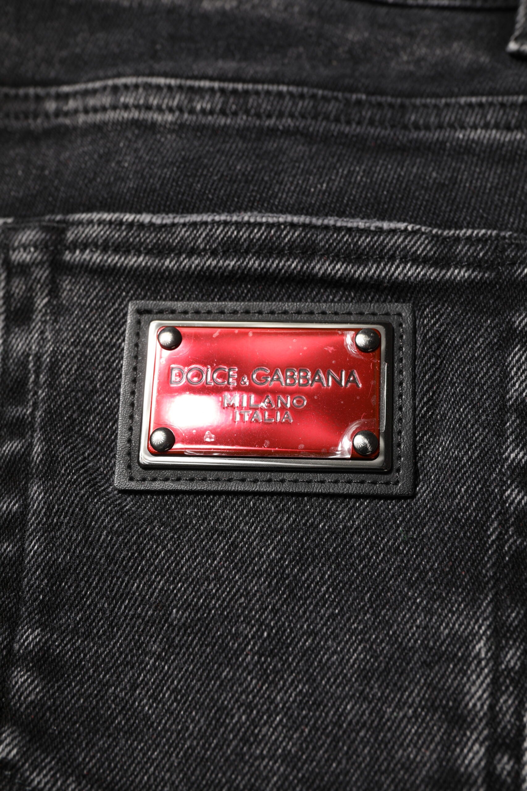 Dolce & Gabbana Black Cotton Skinny Men Denim Jeans