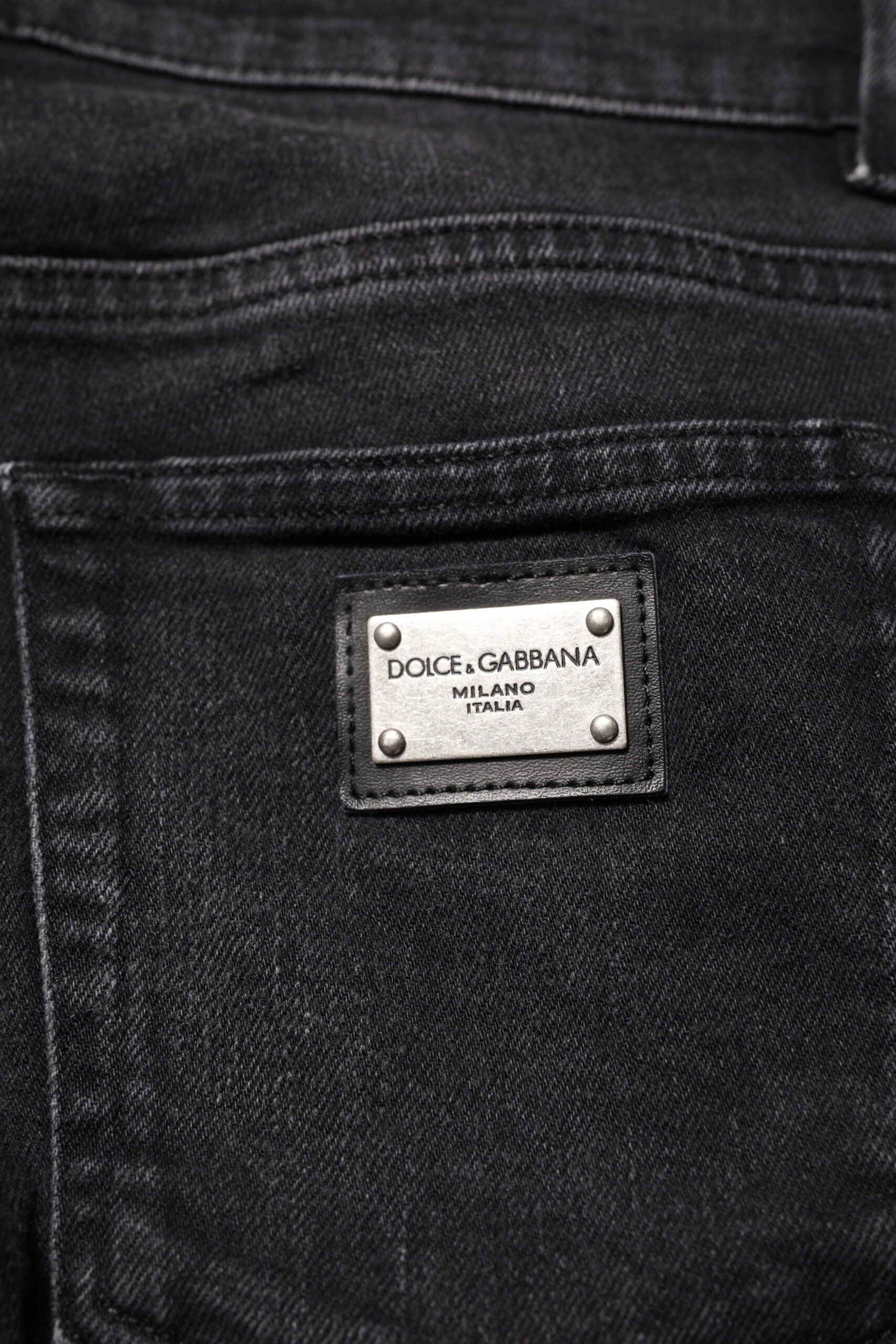 Dolce & Gabbana Black Cotton Skinny Men Denim Jeans
