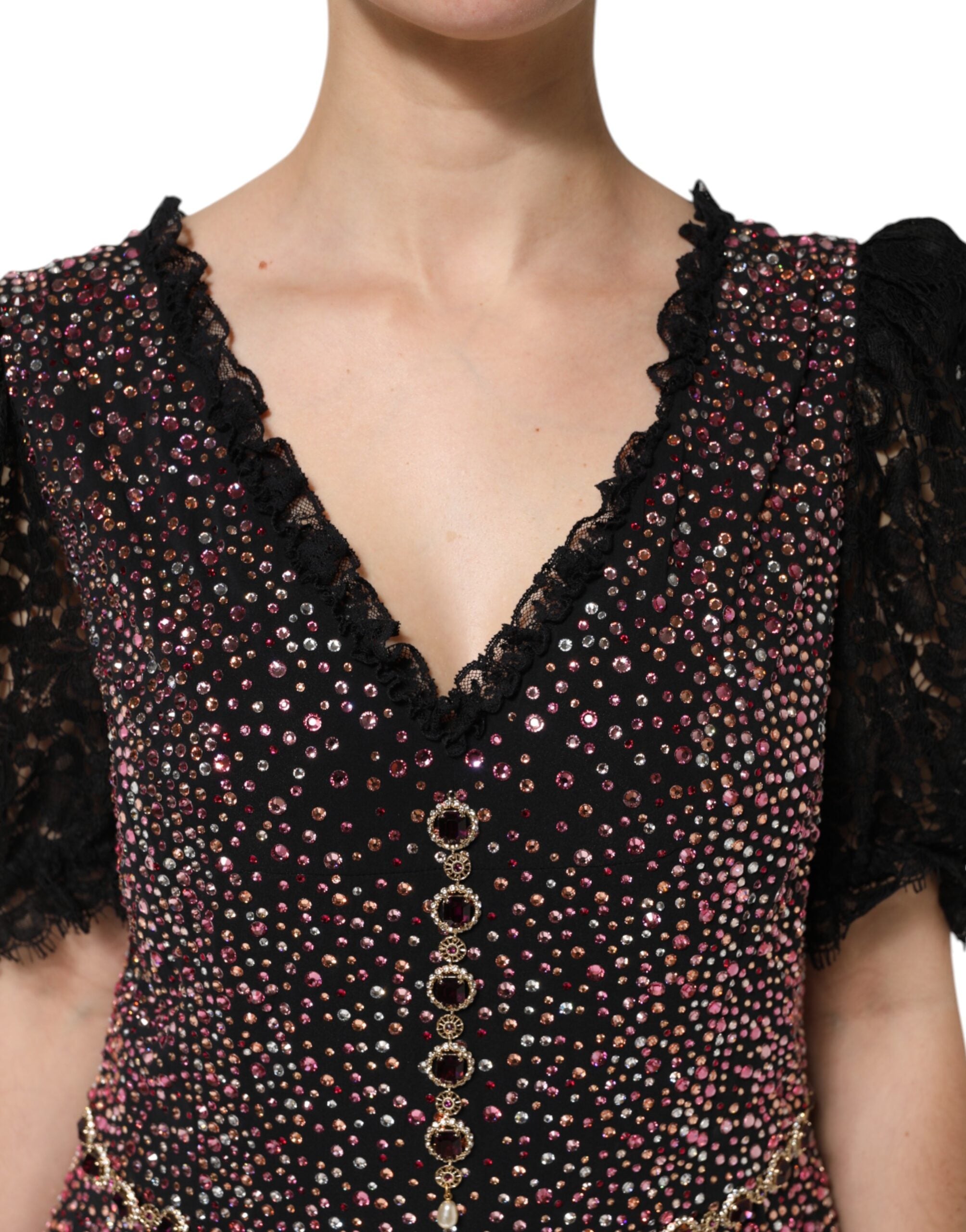 Indulge in the exquisite allure of the Dolce & Gabbana Multicolor Embellished Mermaid Gown, where luxurious silk and cotton craftsmanship meet timeless elegance for unforgettable moments.