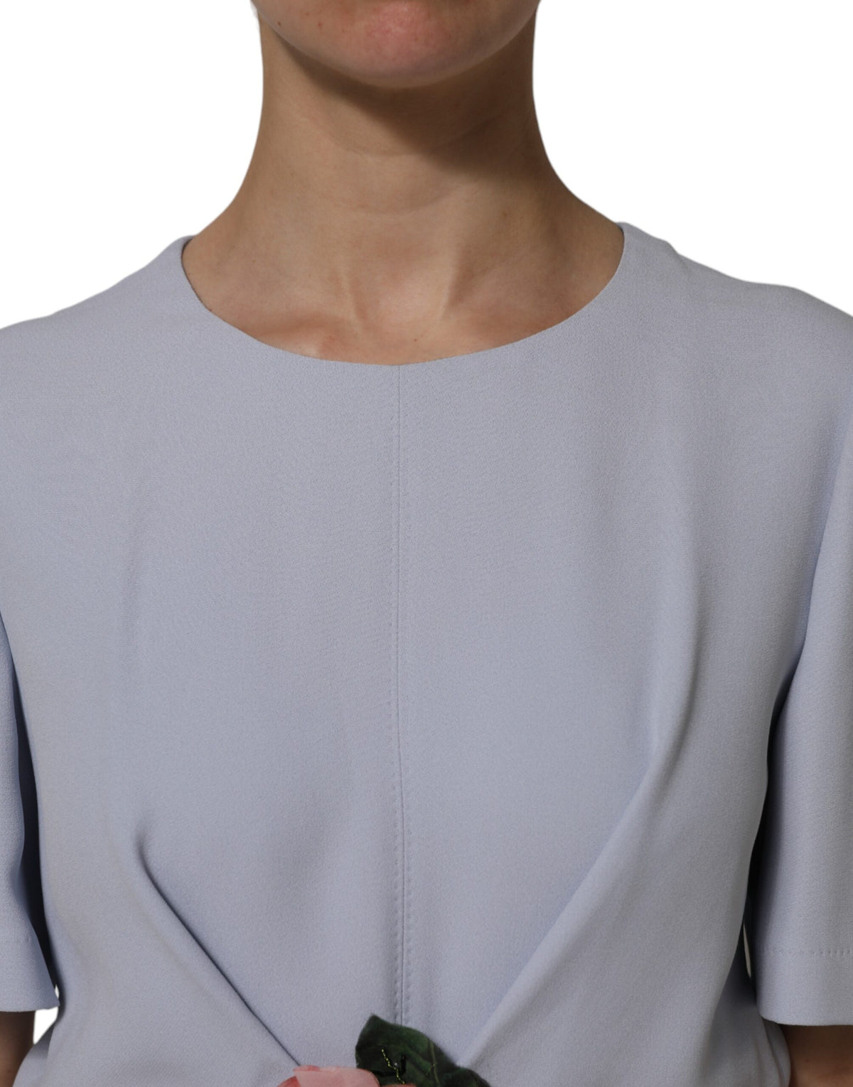 Elevate your wardrobe with the Dolce & Gabbana Gray Viscose Short Sleeve Sheath Midi Dress, a masterpiece of Italian craftsmanship that embodies timeless elegance and sophistication.