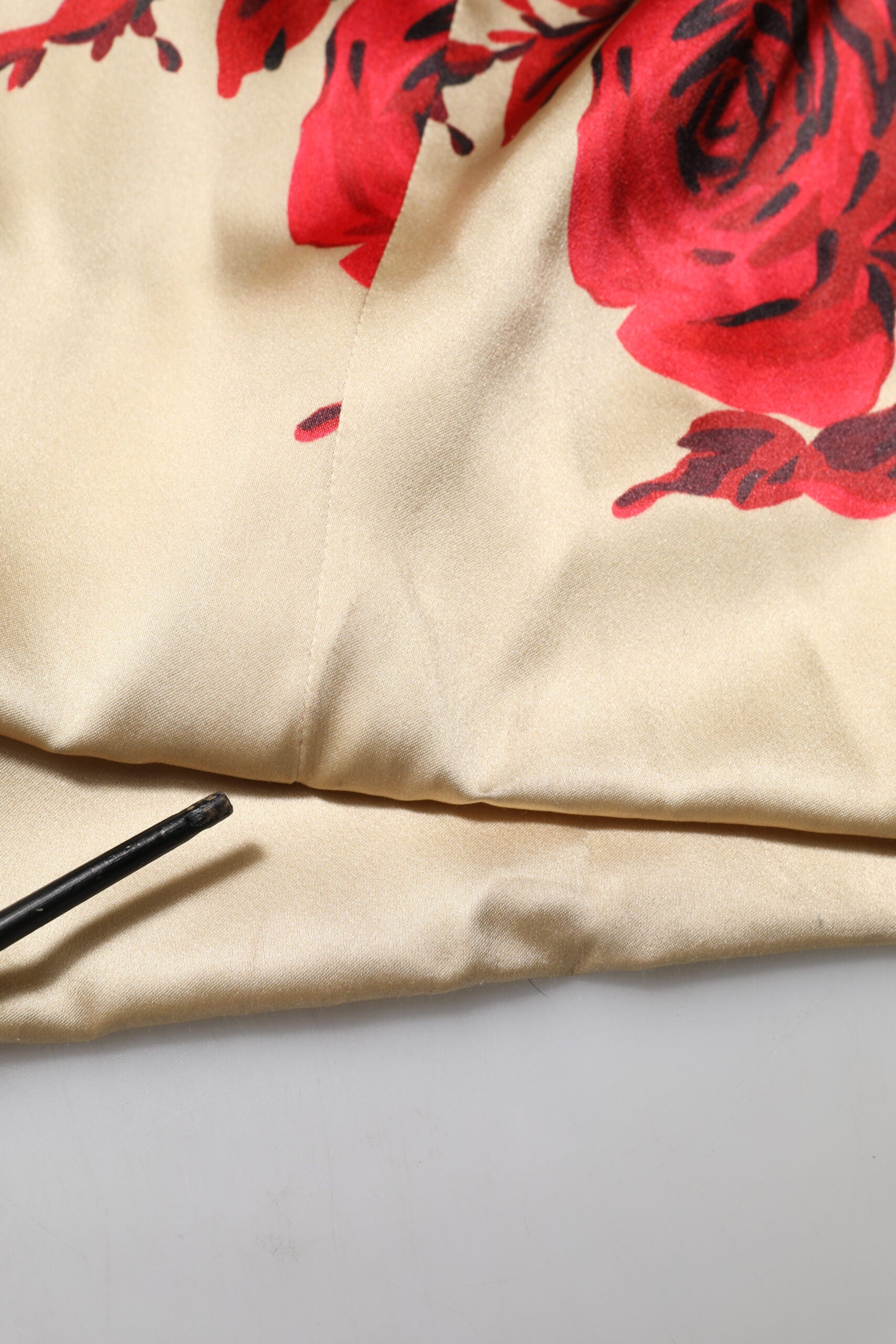 Dolce & Gabbana Beige Floral Spaghetti Strap Sheath Dress