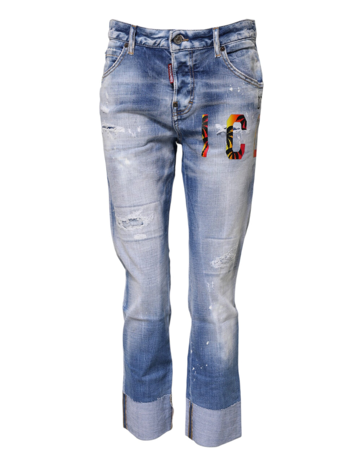 Indulge in the elegance of Dsquared² Blue Washed Cotton Mid Waist Skinny Denim Jeans, crafted in Italy for the discerning individual who embraces timeless luxury and style.