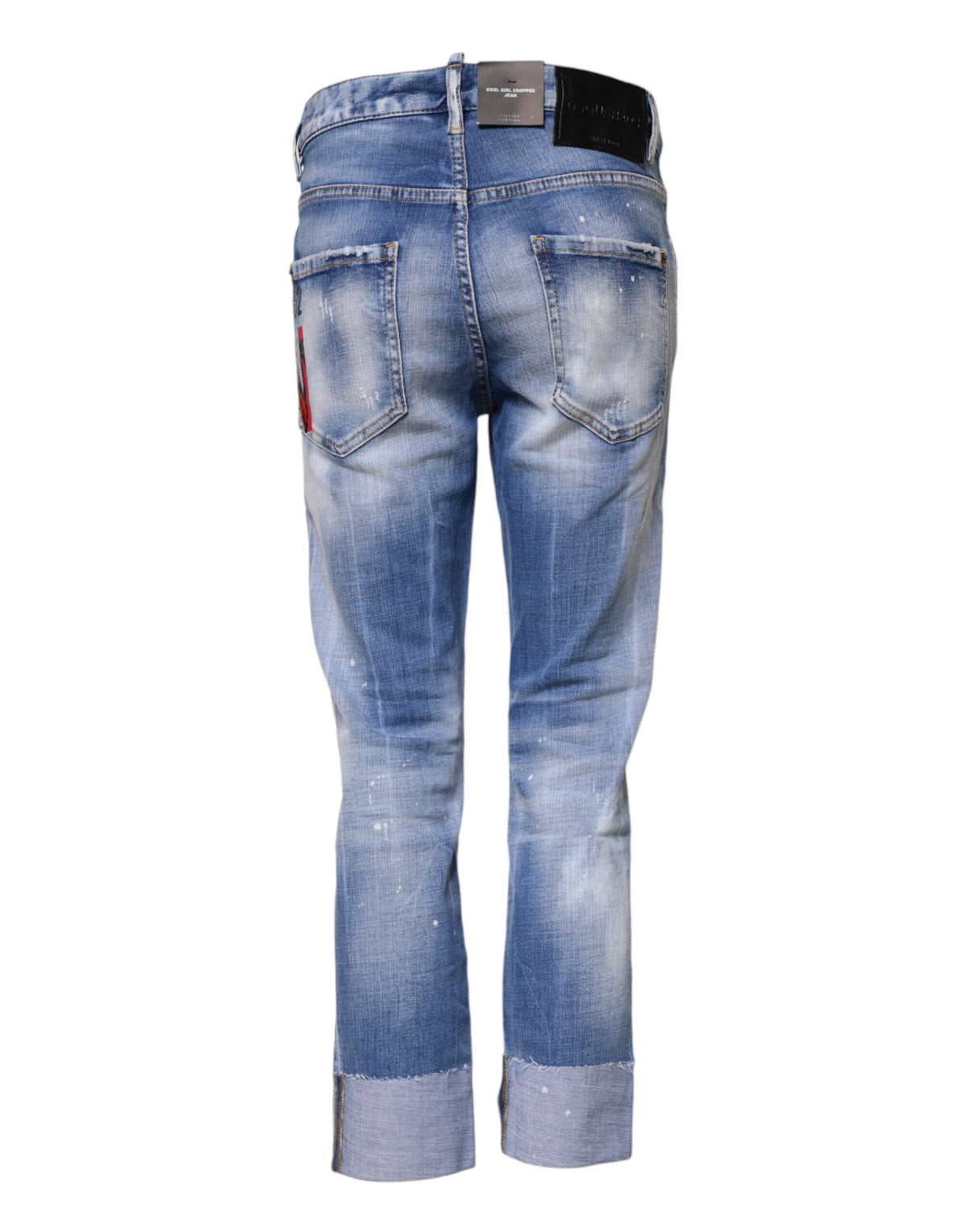 Indulge in the elegance of Dsquared² Blue Washed Cotton Mid Waist Skinny Denim Jeans, crafted in Italy for the discerning individual who appreciates luxury and timeless style.