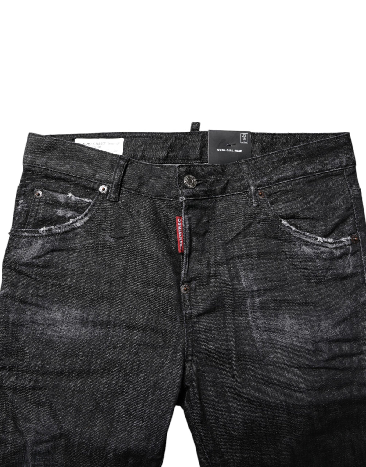 Indulge in the exquisite Dsquared² Black Washed Cotton Mid Waist Skinny Jeans, where unparalleled Italian craftsmanship meets luxurious comfort, elevating your style to new heights.