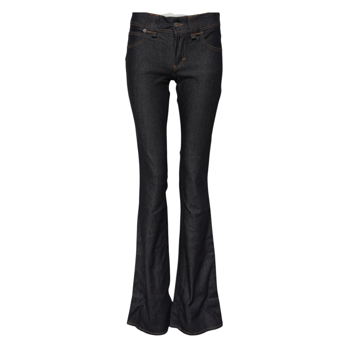 Elevate your wardrobe with John Galliano's Blue Mid Waist Cotton Wide Leg Denim Jeans, where luxurious craftsmanship meets timeless elegance for a sophisticated allure.