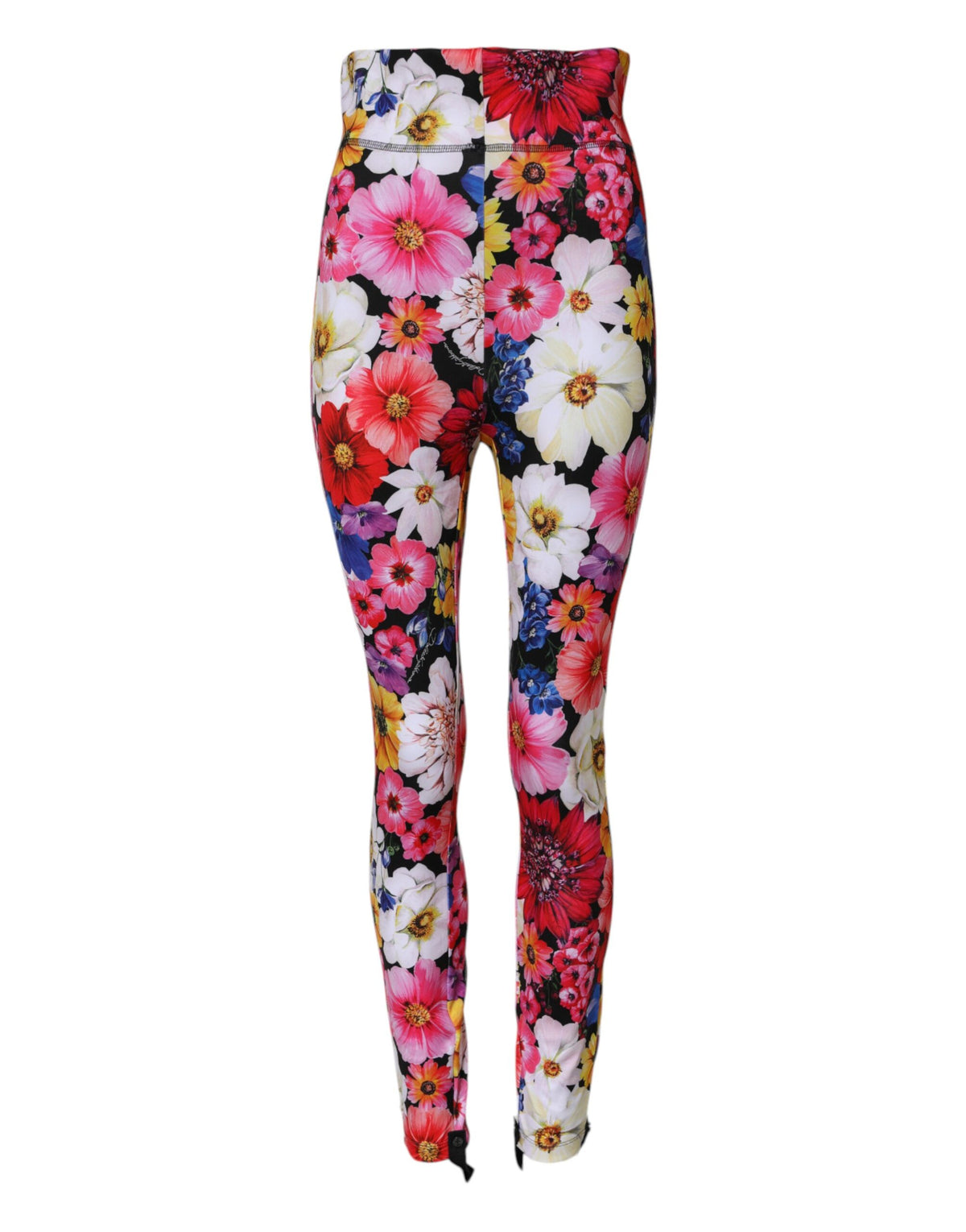 Elevate your wardrobe with Dolce & Gabbana's Multicolor Floral High Waist Leggings, where exquisite craftsmanship meets vibrant artistry for a luxurious statement.