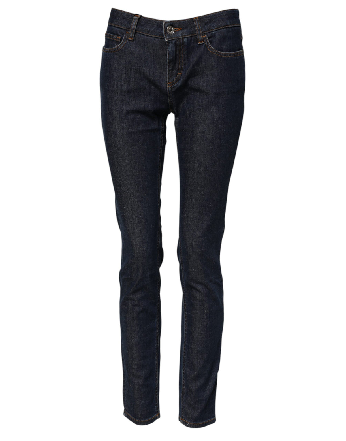 Elevate your style with Dolce & Gabbana Blue Skinny Cotton Mid Waisted Denim Jeans, crafted in Italy for a luxurious fit that defines sophistication and allure.