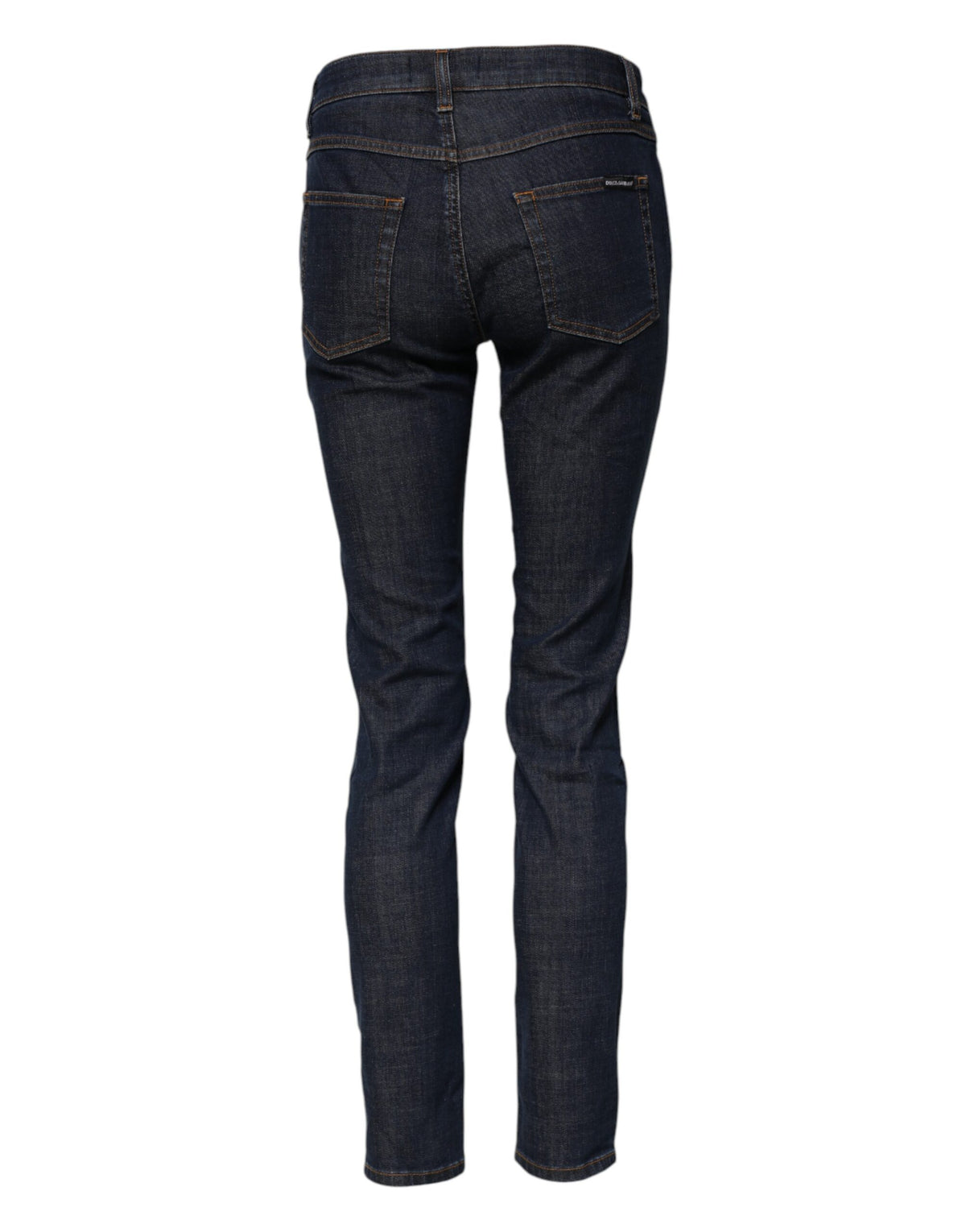 Experience the exquisite craftsmanship of Dolce & Gabbana Blue Skinny Cotton Mid Waisted Denim Jeans, where luxurious detailing meets timeless elegance for the discerning individual.
