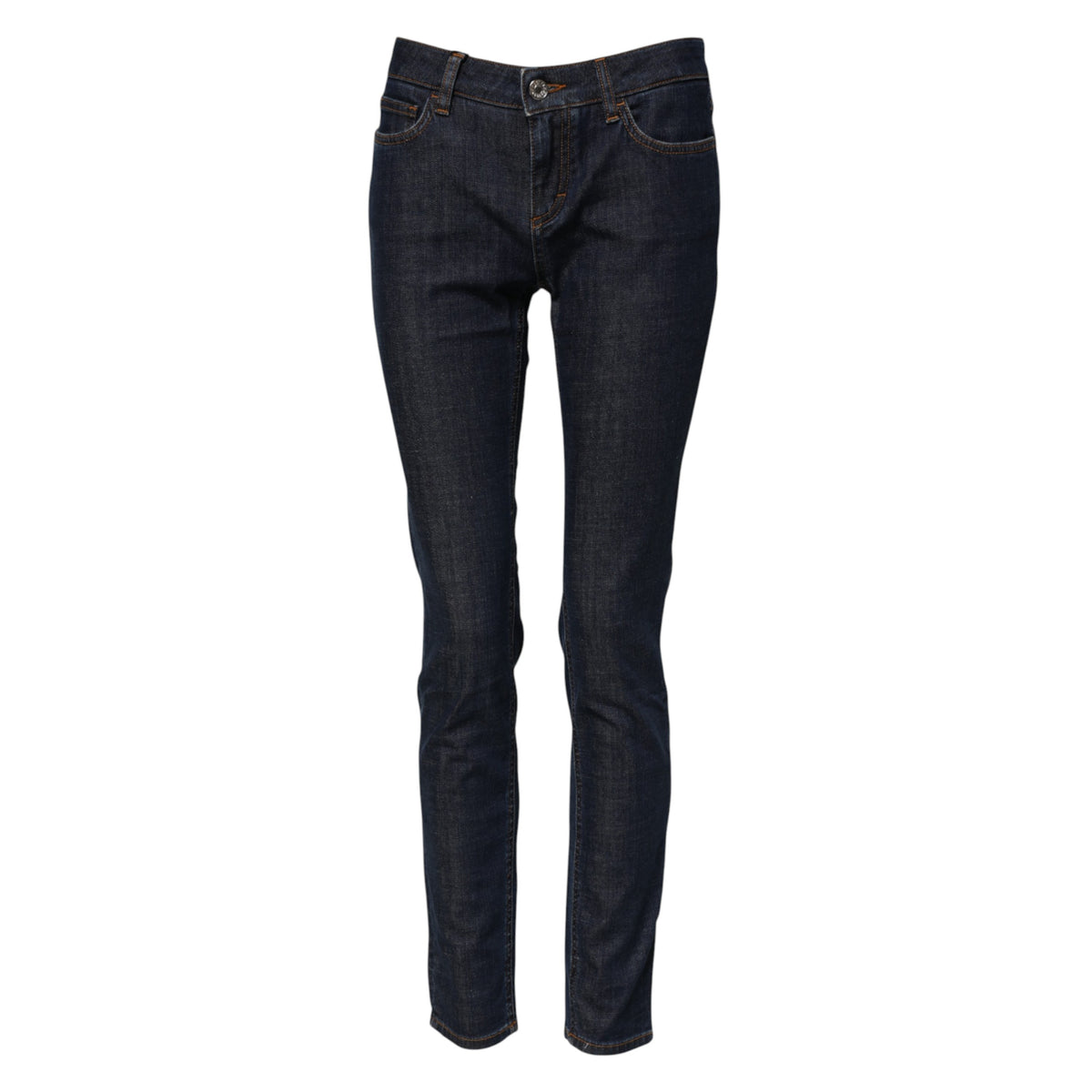 Indulge in the exquisite craftsmanship of Dolce & Gabbana Blue Skinny Cotton Mid Waisted Denim Jeans, where luxurious detailing meets timeless elegance for the discerning individual.