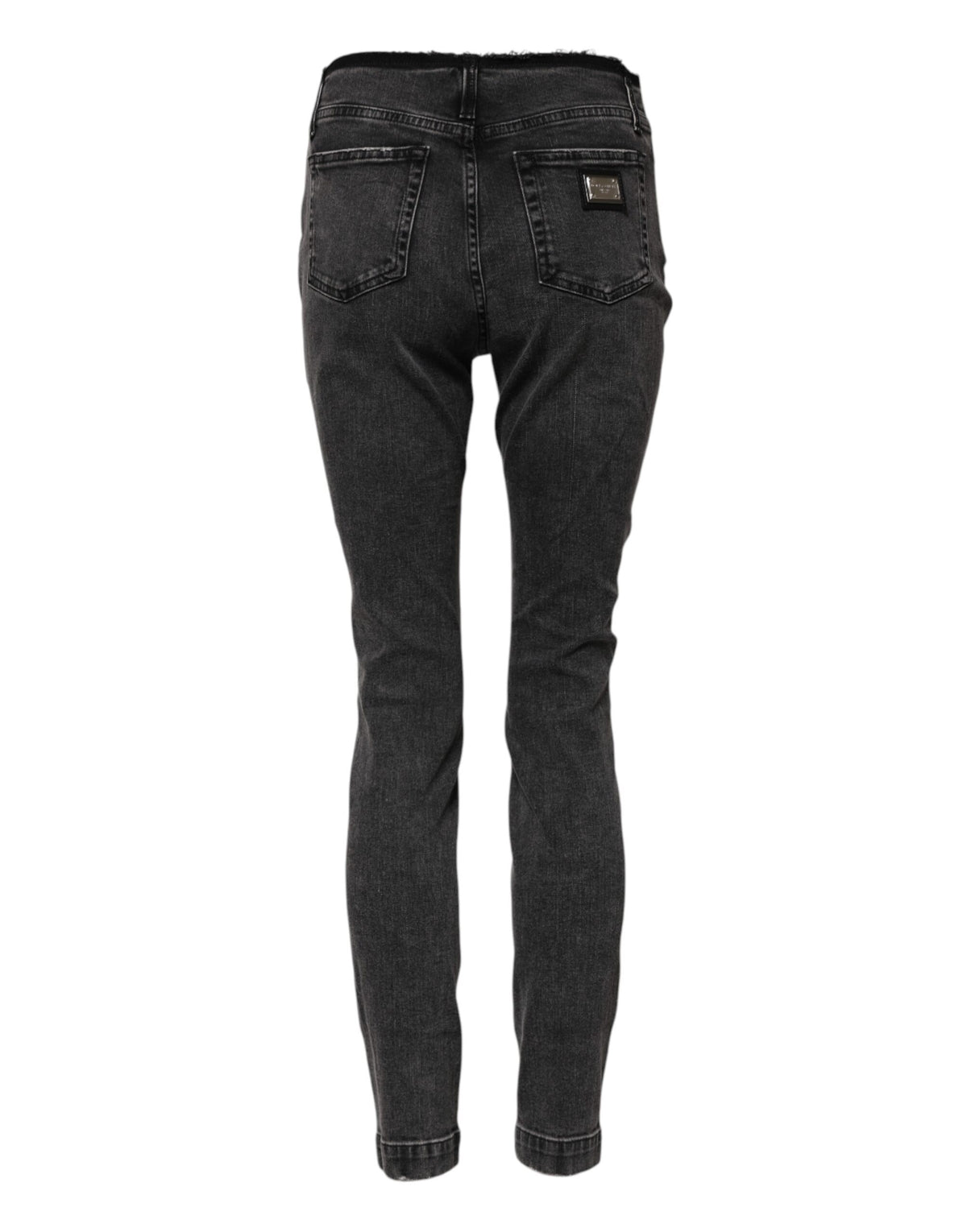 Elevate your wardrobe with Dolce & Gabbana Gray Skinny Cotton Mid Waisted Denim Jeans, a timeless blend of luxury and comfort, crafted for the discerning individual.