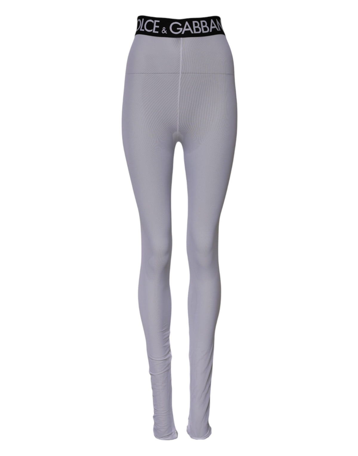 Experience the allure of Dolce & Gabbana's Gray Nylon DG Logo Mid Waisted Leggings, crafted in Italy for timeless elegance and luxurious comfort.