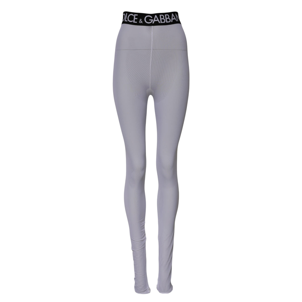 Elevate your wardrobe with Dolce & Gabbana's Gray Nylon DG Logo Mid Waisted Leggings, a blend of luxurious comfort and timeless elegance, crafted in Italy.