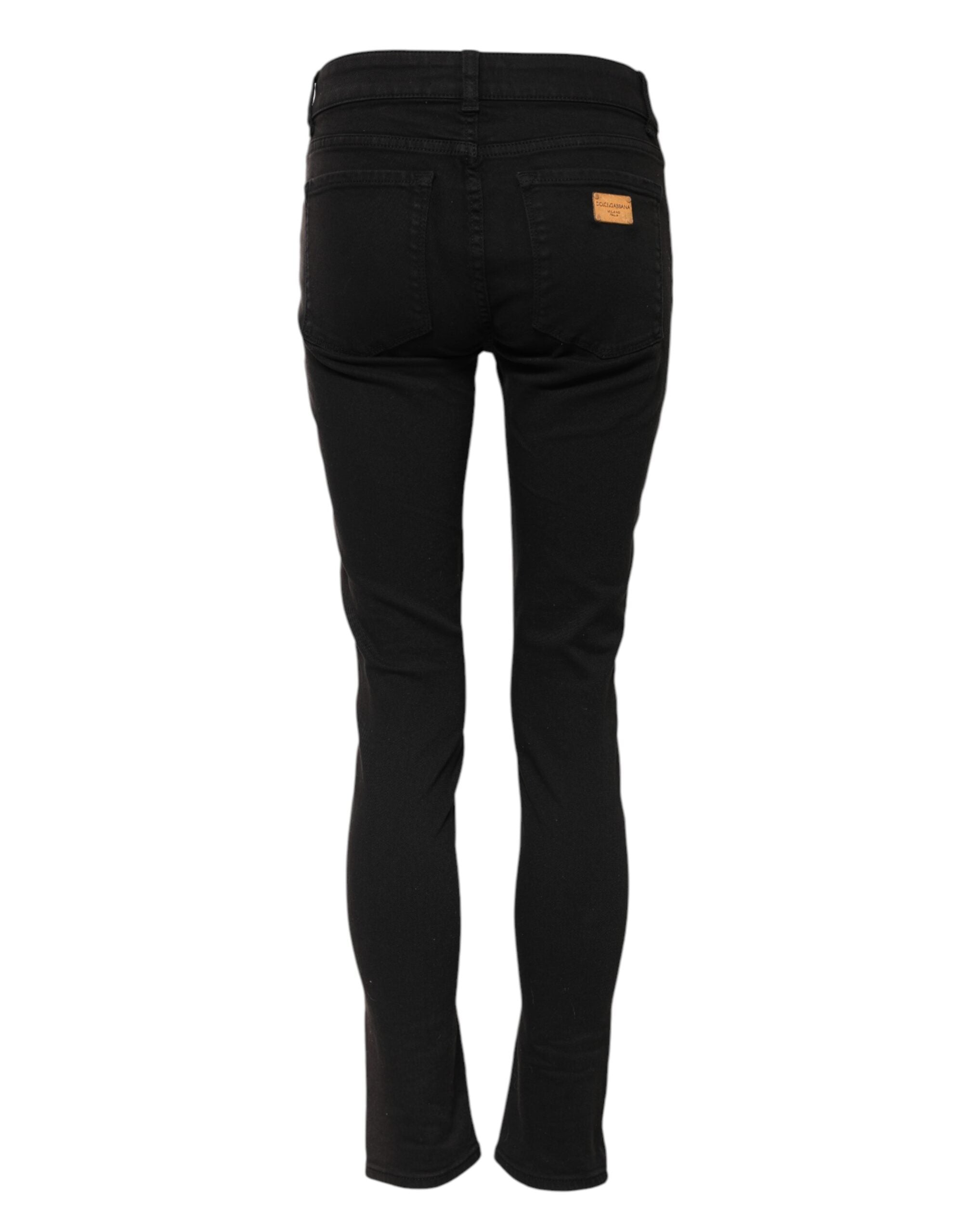 Dolce & Gabbana Black Cotton Skinny Mid Waisted Denim Jeans