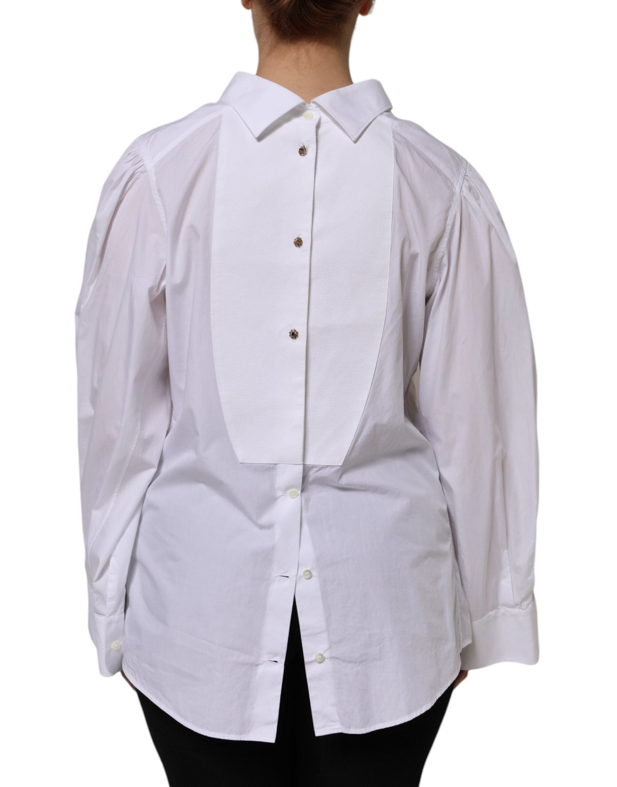 Elevate your wardrobe with the Dolce & Gabbana White Cotton Long Sleeves Formal Top Shirt, a testament to Italian craftsmanship that exudes timeless elegance and sophistication.