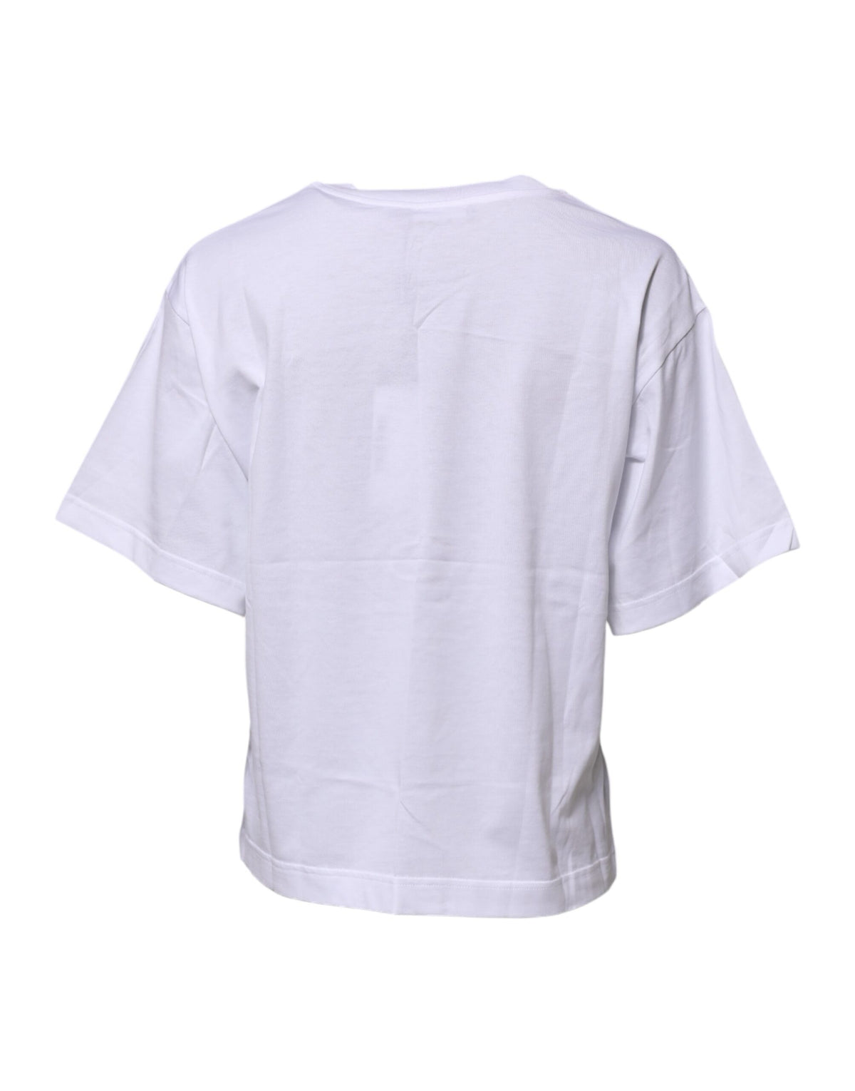 Discover the Dolce & Gabbana White Cotton Graphic Print Crew Neck T-shirt, a testament to Italian craftsmanship and modern luxury, perfect for any occasion.