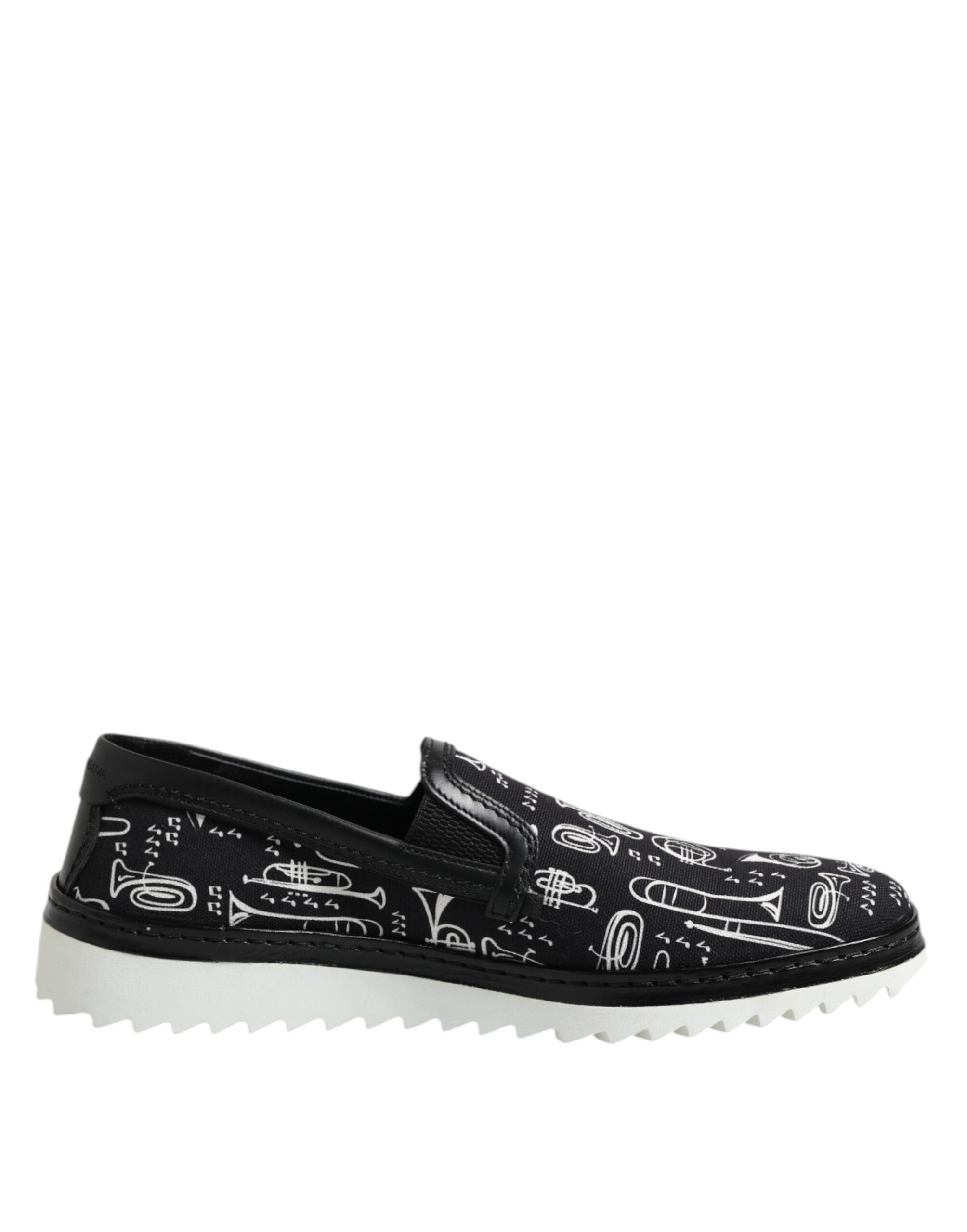 Indulge in the exquisite Dolce & Gabbana Black Slip On Printed Men Loafers, where luxurious craftsmanship meets contemporary elegance, perfect for any sophisticated occasion.