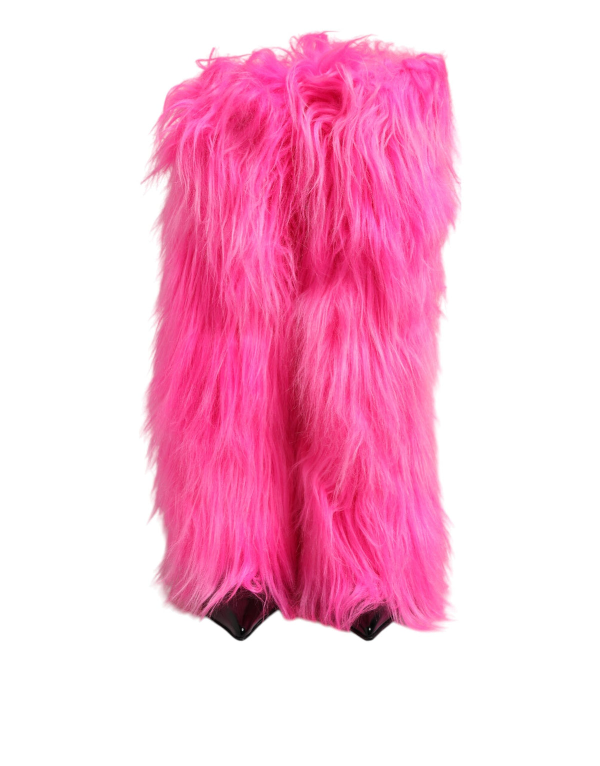 Step into opulence with Dolce & Gabbana's Pink Faux Fur Leather High Heels Boots, a luxurious blend of exquisite craftsmanship and timeless elegance, perfect for any discerning fashionista.
