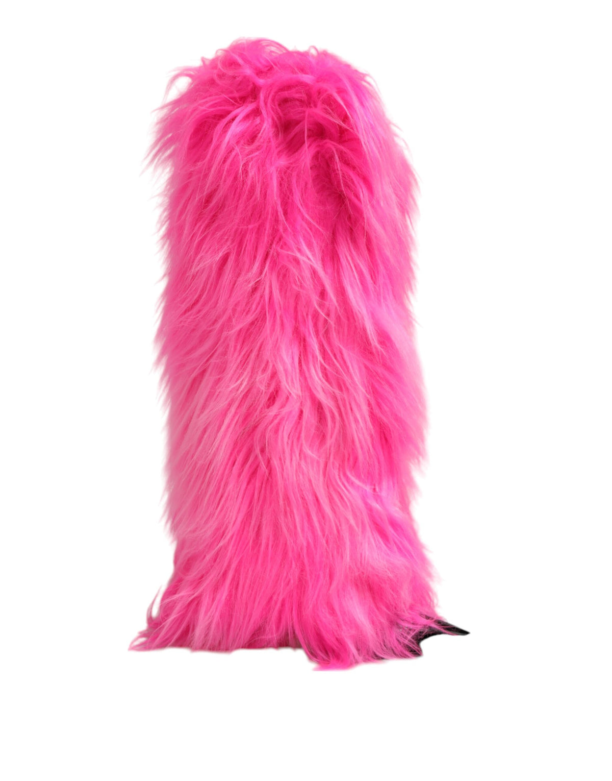 Step into a realm of opulence with Dolce & Gabbana's Pink Faux Fur Leather High Heels Boots, where exquisite craftsmanship meets timeless allure, redefining luxury fashion.