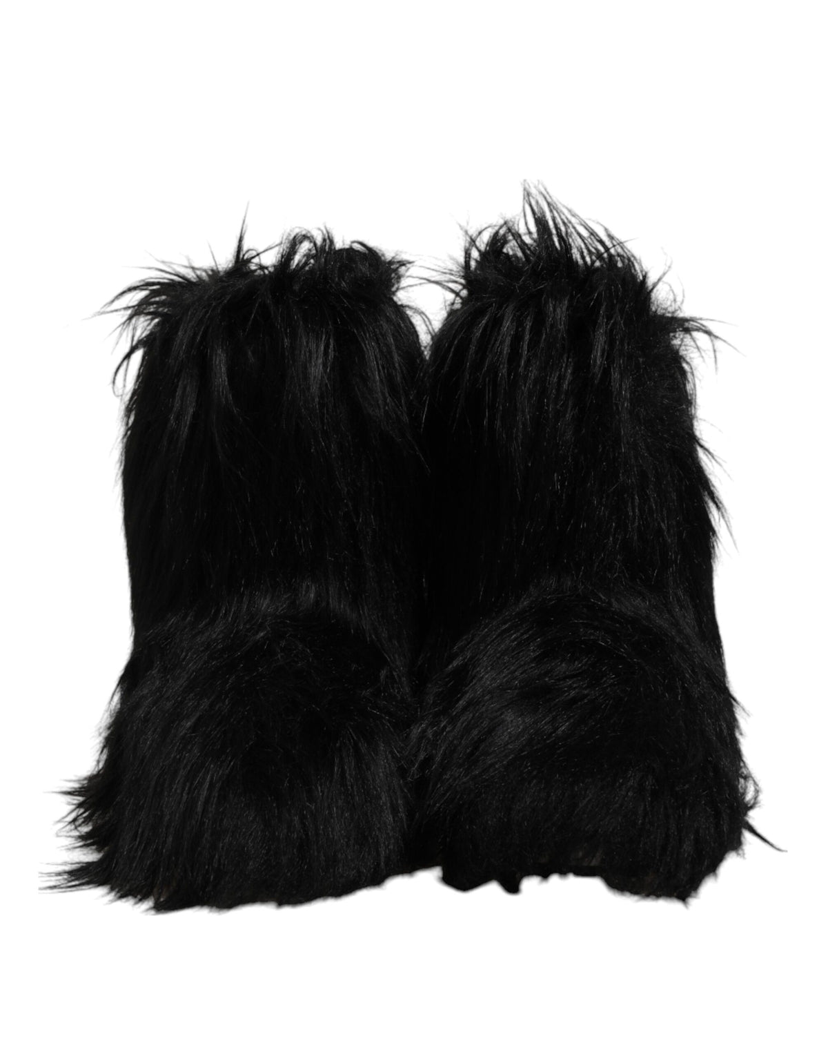 Step into a realm of elegance with Dolce & Gabbana Black Faux Fur Mid Calf Boots, where exquisite craftsmanship meets timeless allure, perfect for the discerning connoisseur.