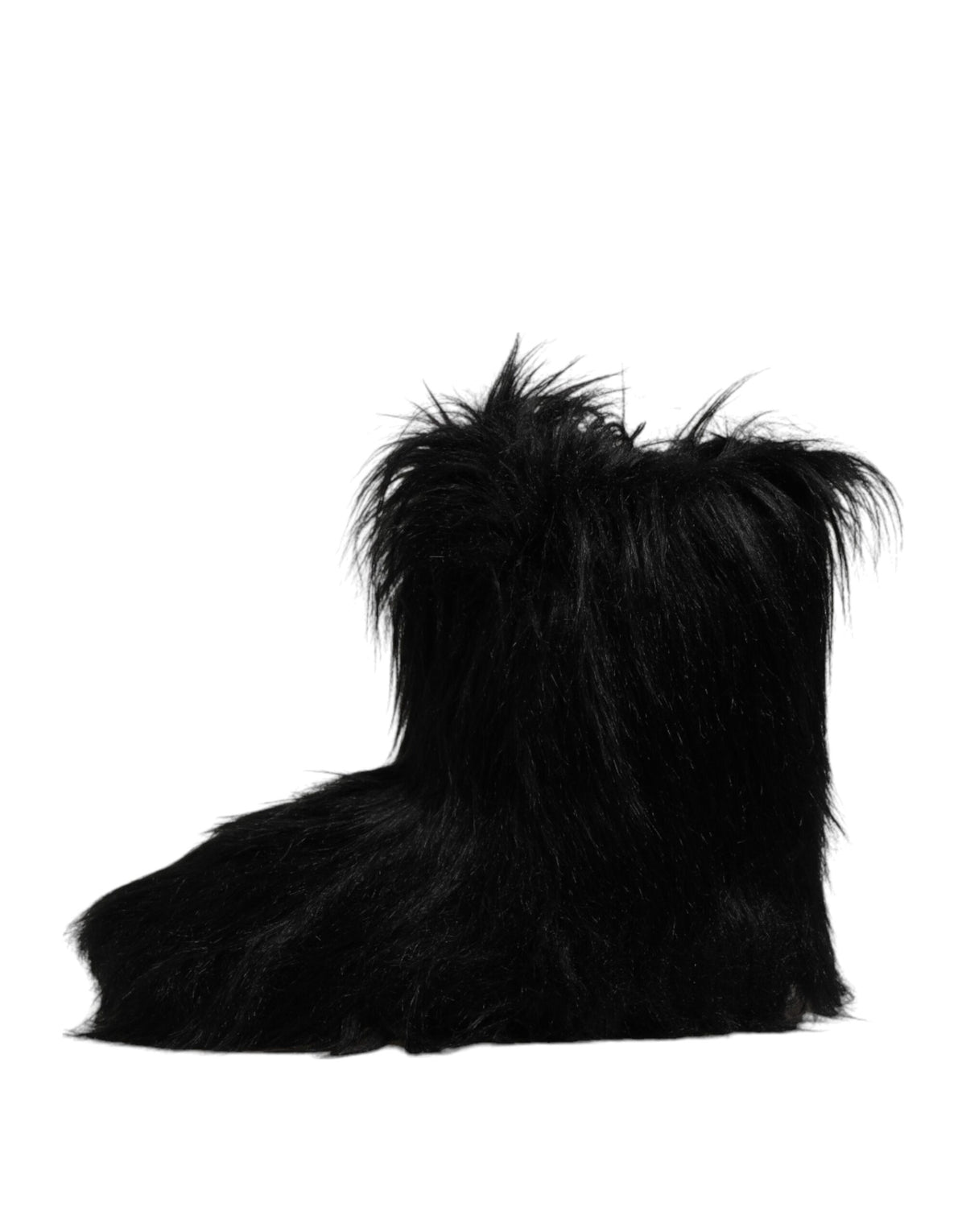 Step into a realm of opulence with Dolce & Gabbana Black Faux Fur Mid Calf Boots, where exquisite craftsmanship meets timeless allure, perfect for the discerning connoisseur.