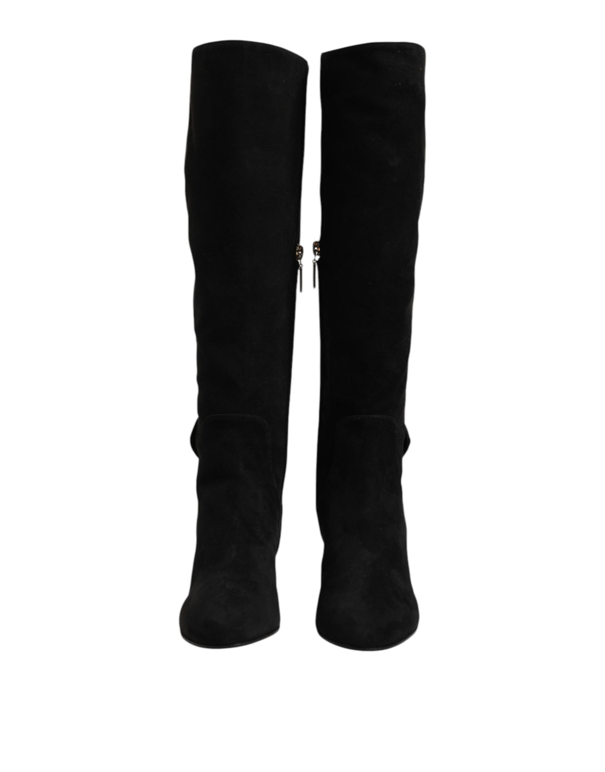 Indulge in the exquisite allure of Dolce & Gabbana's Black Suede Leather Knee High Boots, where Italian craftsmanship meets timeless elegance for the discerning connoisseur.