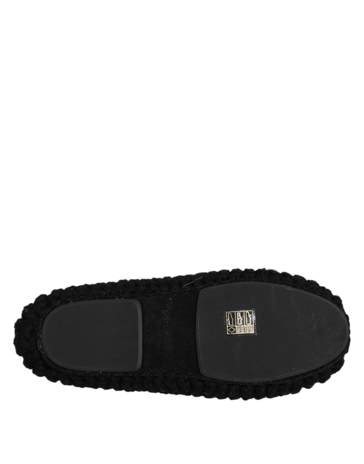 Experience the exquisite allure of Dolce & Gabbana's Black Wool Slip On Flats, crafted in Italy from luxurious materials for a sophisticated statement in every step.
