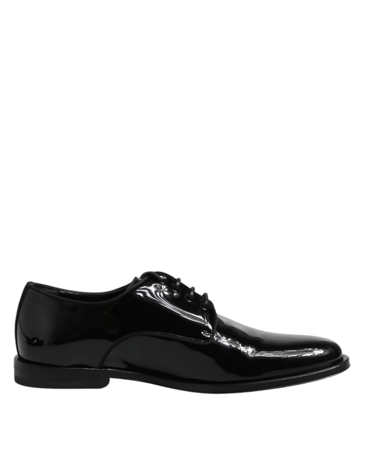 Discover the exquisite Dolce & Gabbana Black Patent Leather Derby Formal Dress Shoes, where timeless elegance meets artisanal craftsmanship for the discerning individual.