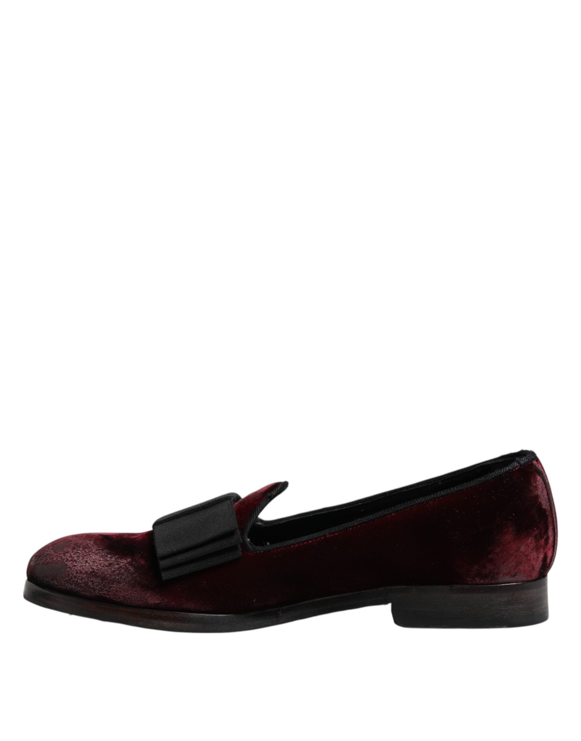 Elevate your style with Dolce & Gabbana Red Velvet Men Slip On Loafers, where exquisite Italian craftsmanship meets luxurious red leather for timeless sophistication.