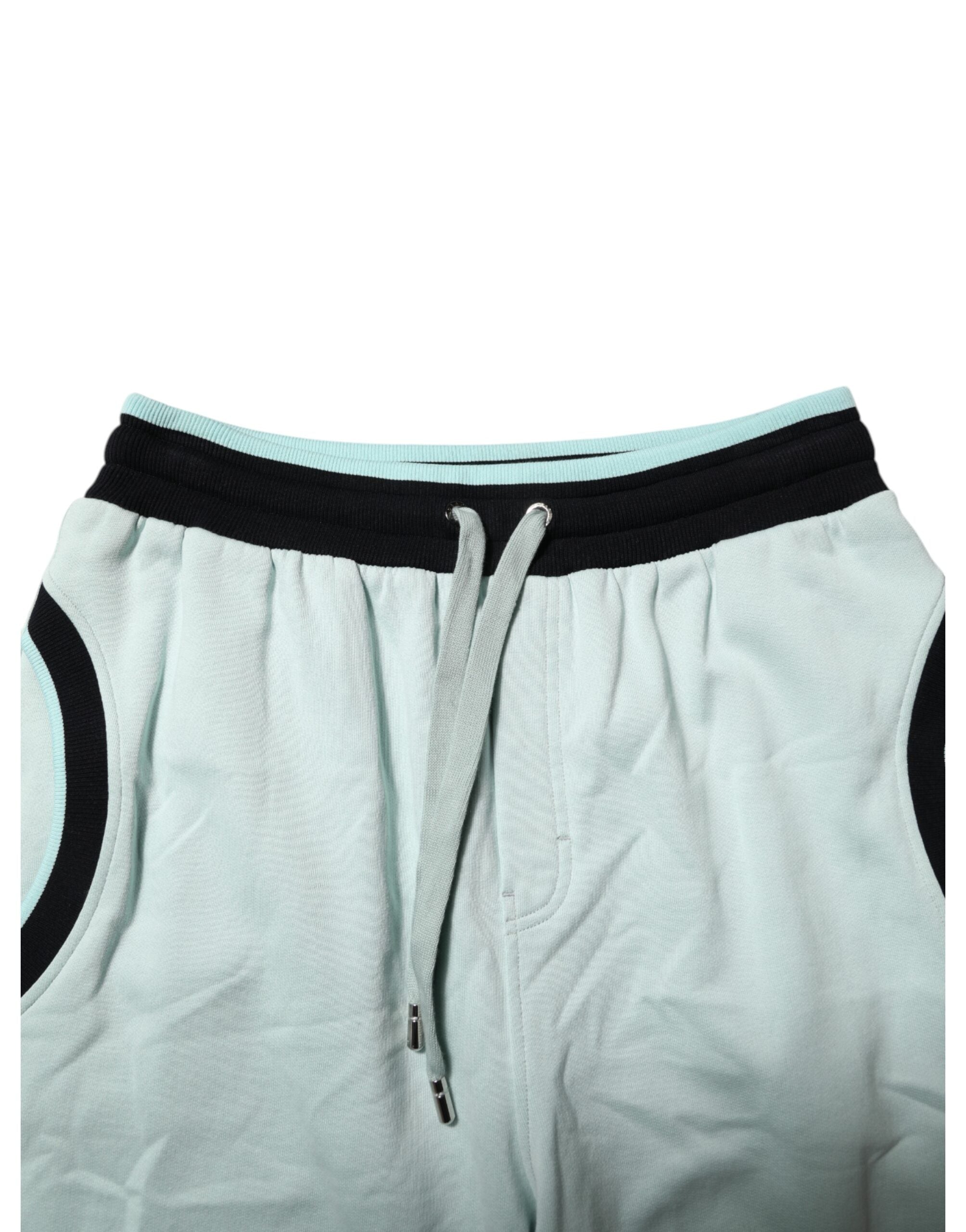 Dolce & Gabbana Light Green Cotton Men Jogger Sweatpants Pants